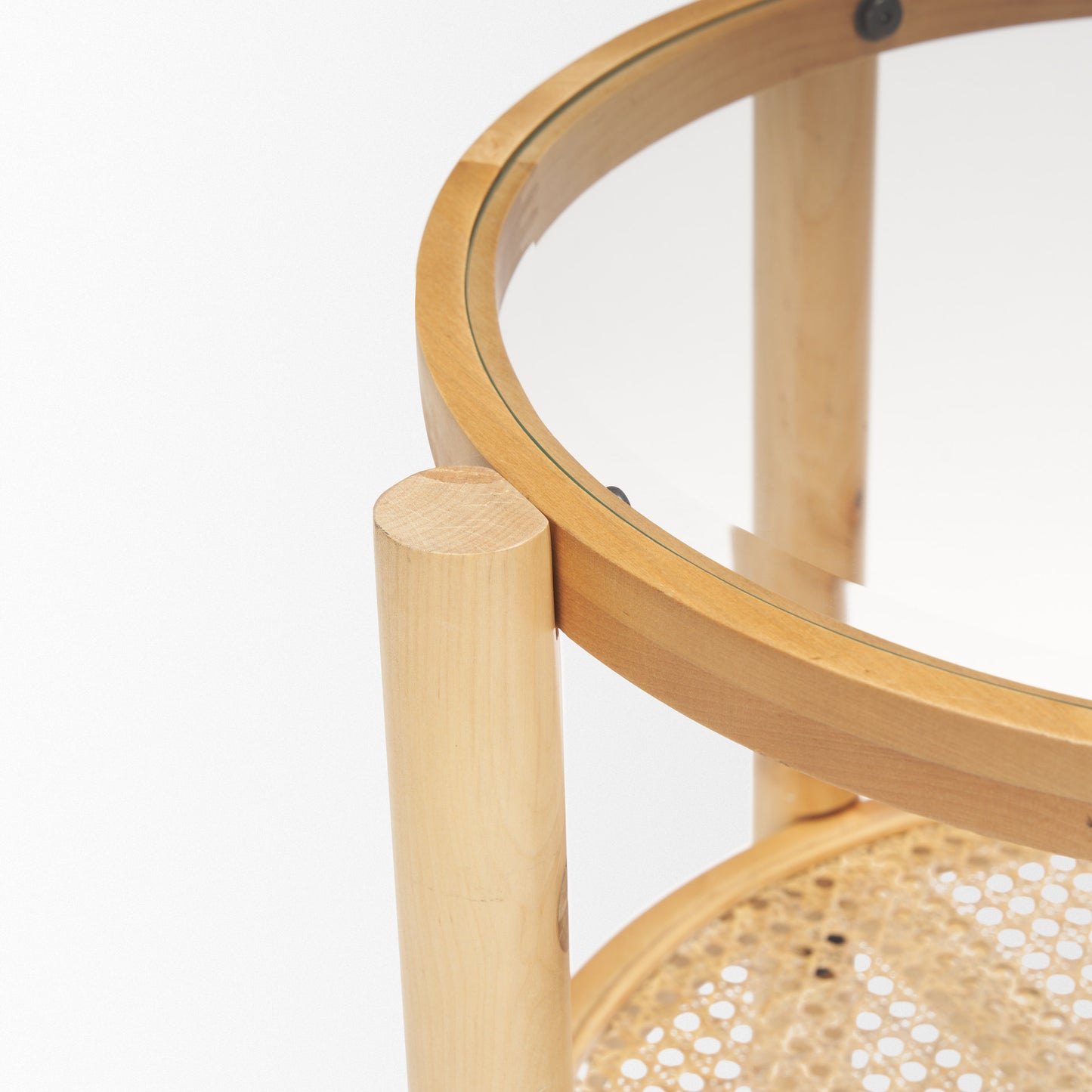 Weslyn End Side Table Cane | Wood | Glass - end-and-side-tables