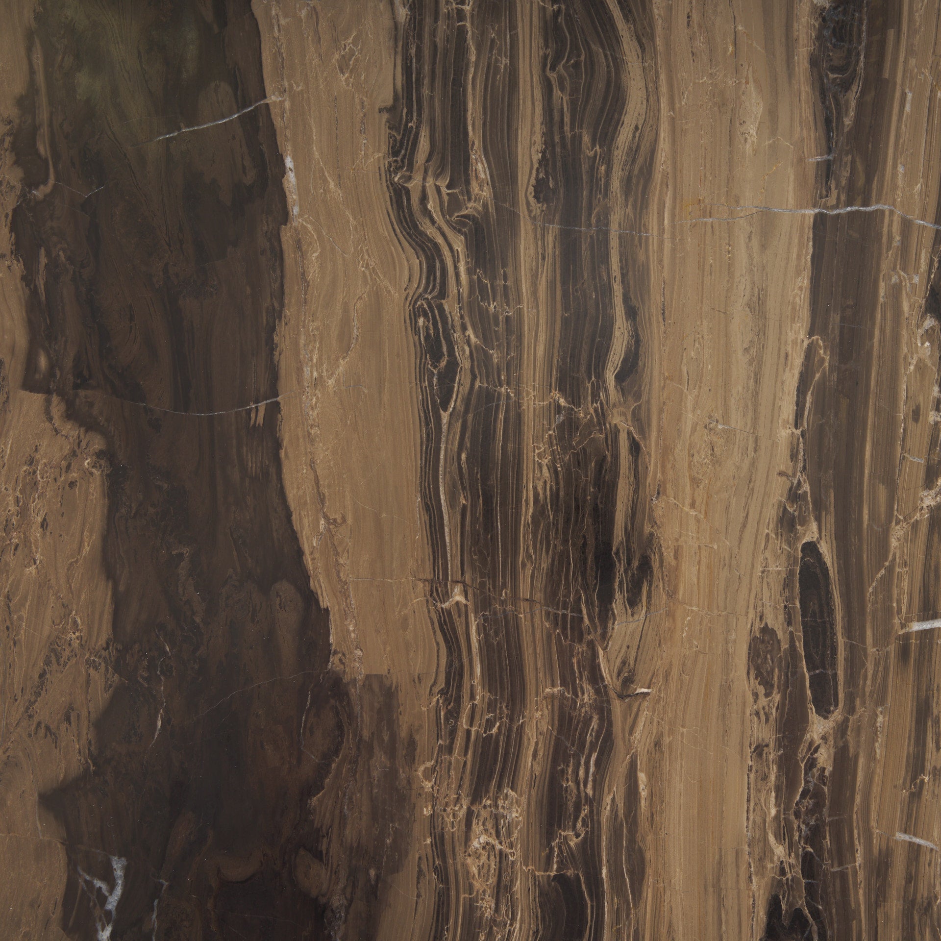 Jovia Brown Mango Wood W/ Cappuccino Marble Round Side Table