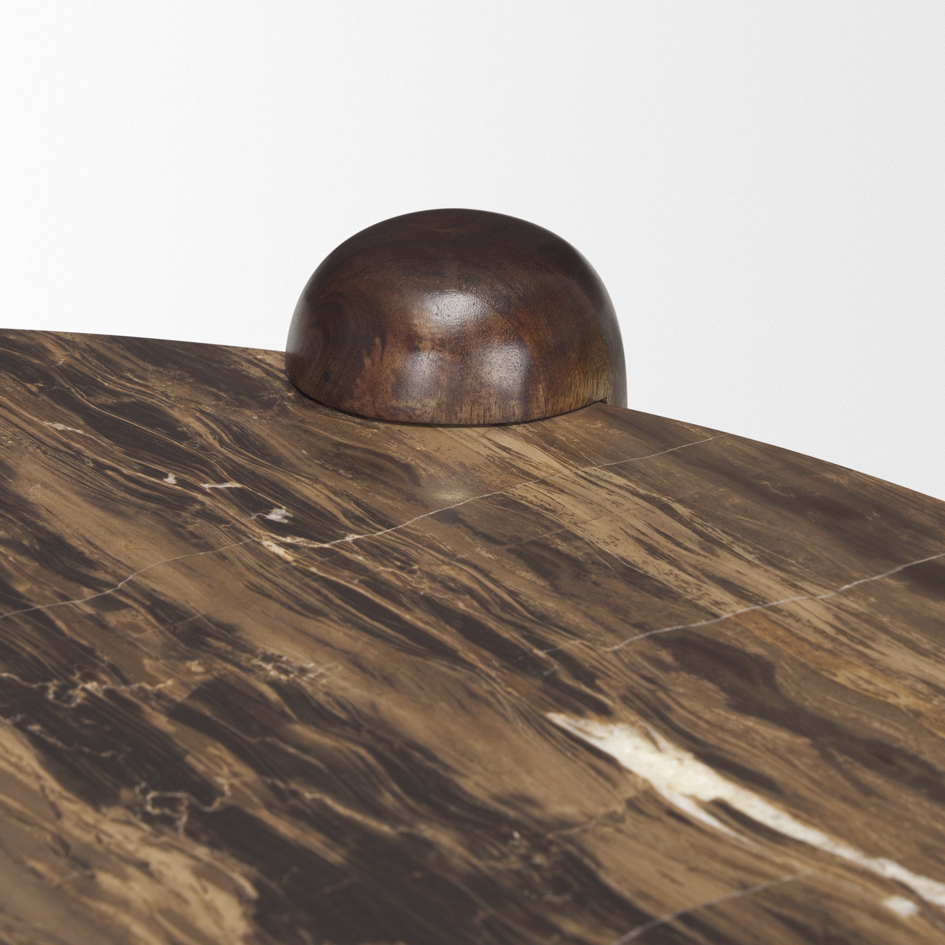 Jovia Coffee Table Dark Brown Wood | Cappuccino Marble - coffee-tables