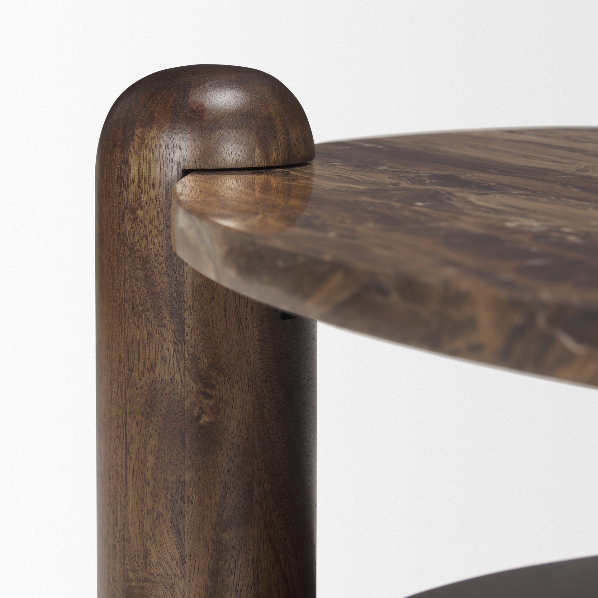 Jovia Coffee Table Dark Brown Wood | Cappuccino Marble - coffee-tables