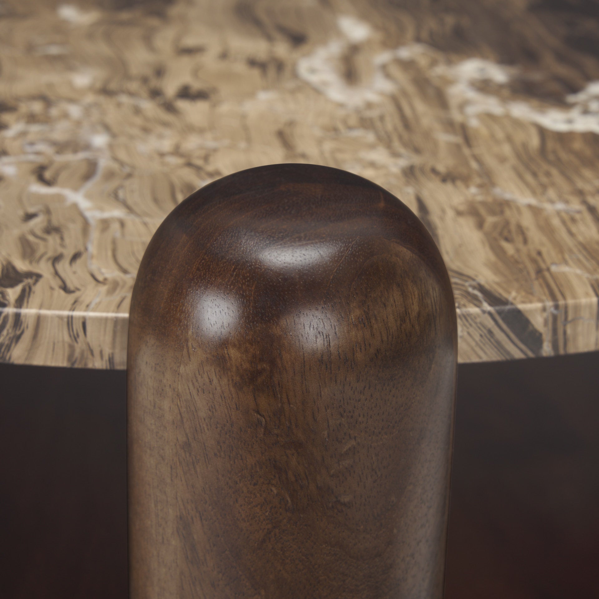 Jovia Coffee Table Dark Brown Wood | Cappuccino Marble - coffee-tables