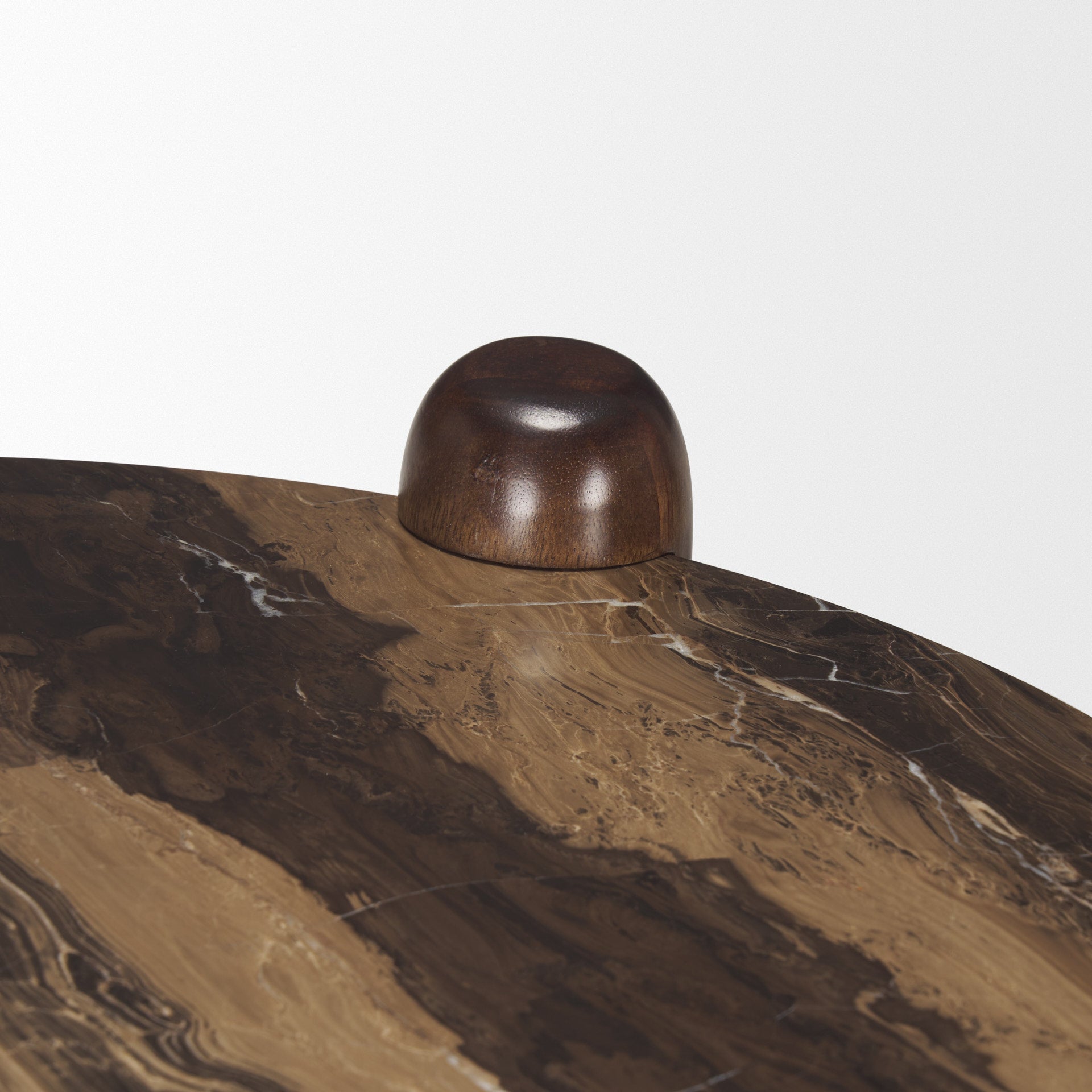 Jovia End Side Table Dark Brown Wood | Cappuccino Marble - end-and-side-tables