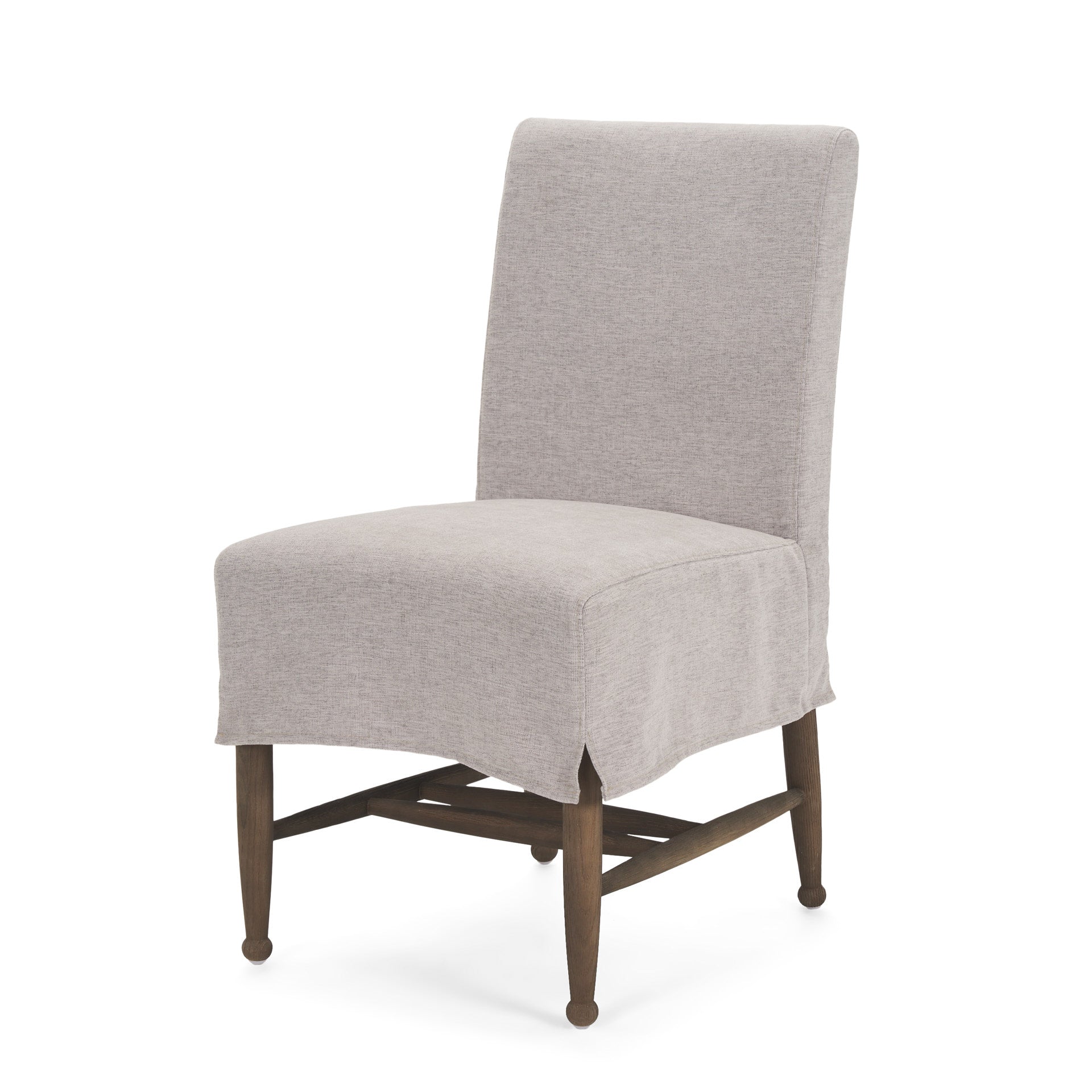 Whitley Dining Chair Grey Performance Fabric | Dark Brown Wood - dining-chairs