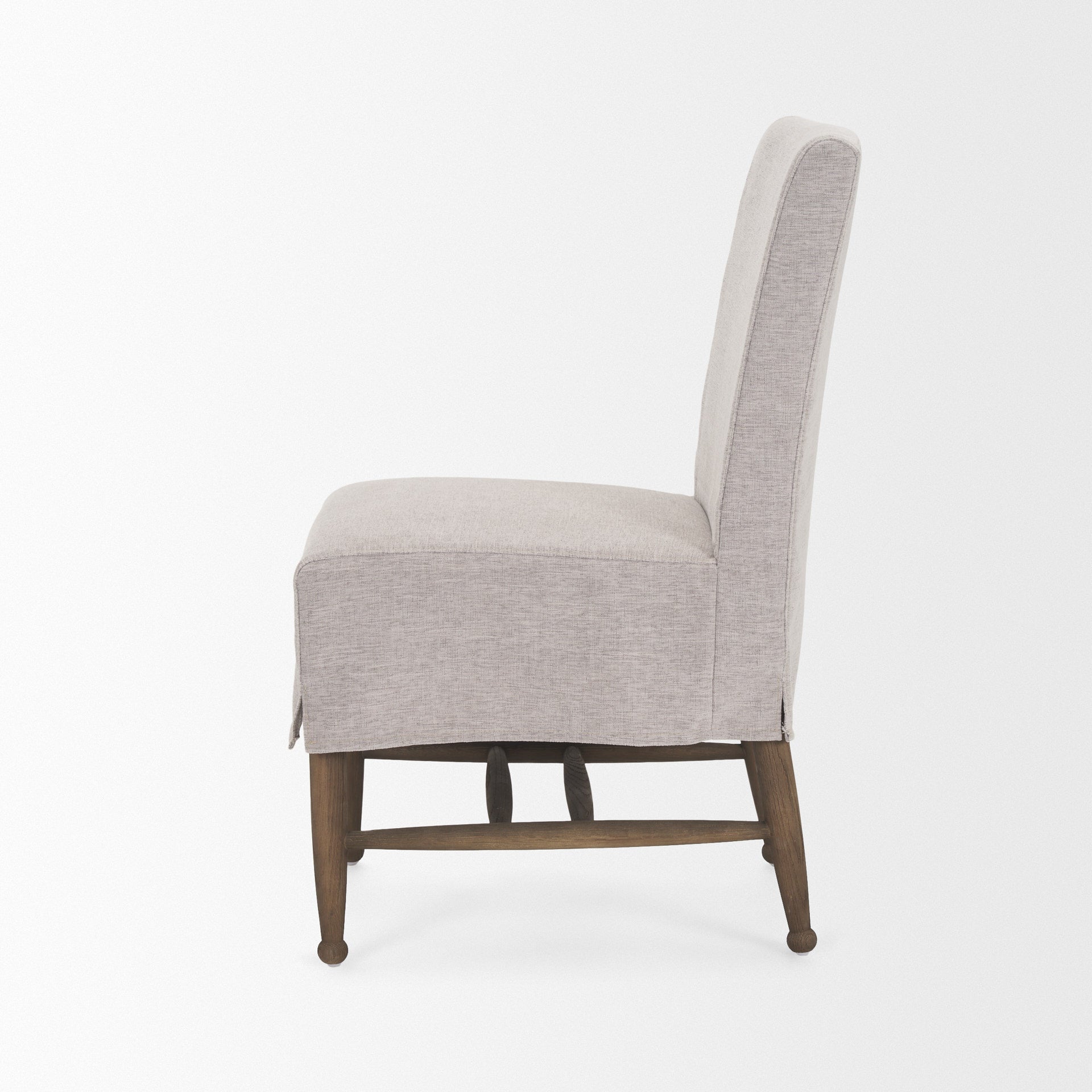 Whitley Dining Chair Grey Performance Fabric | Dark Brown Wood - dining-chairs