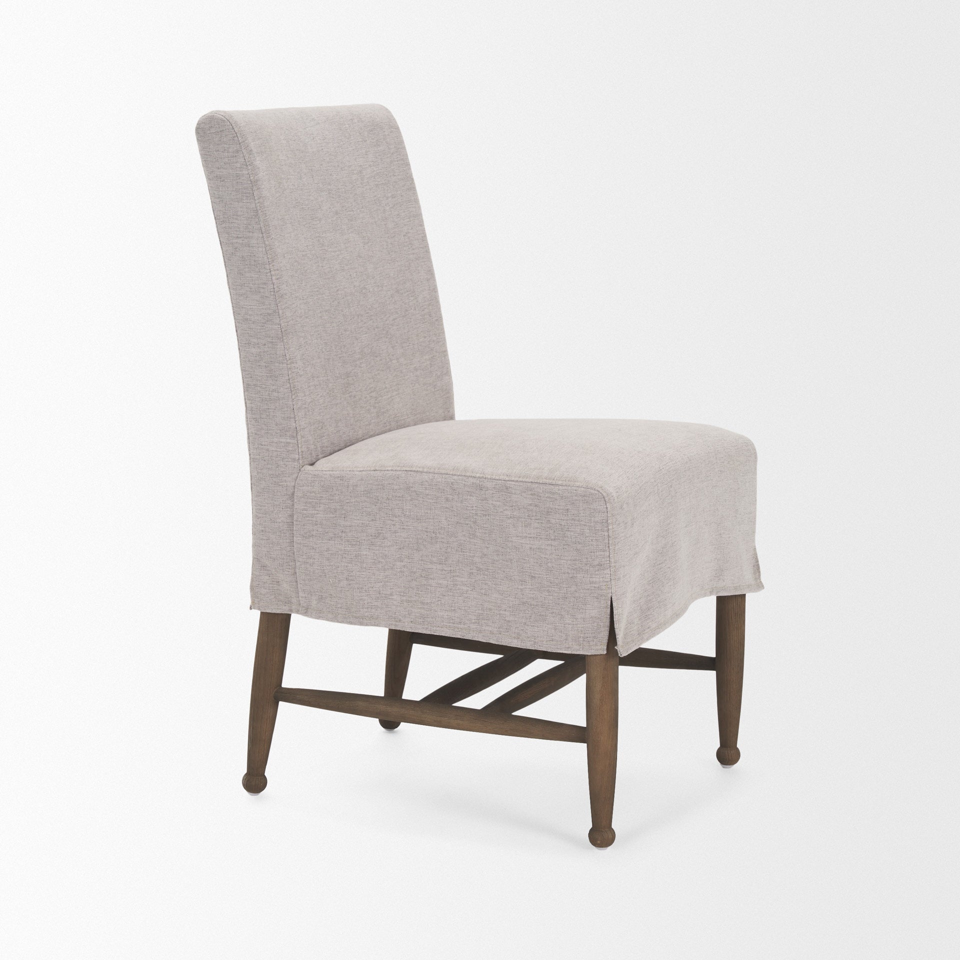 Whitley Dining Chair Grey Performance Fabric | Dark Brown Wood - dining-chairs