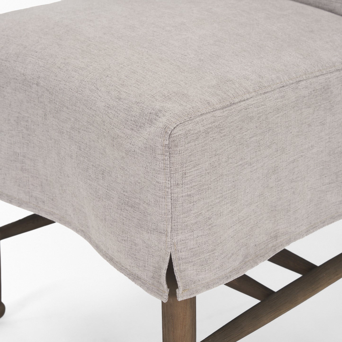 Whitley Dining Chair Grey Performance Fabric | Dark Brown Wood - dining-chairs