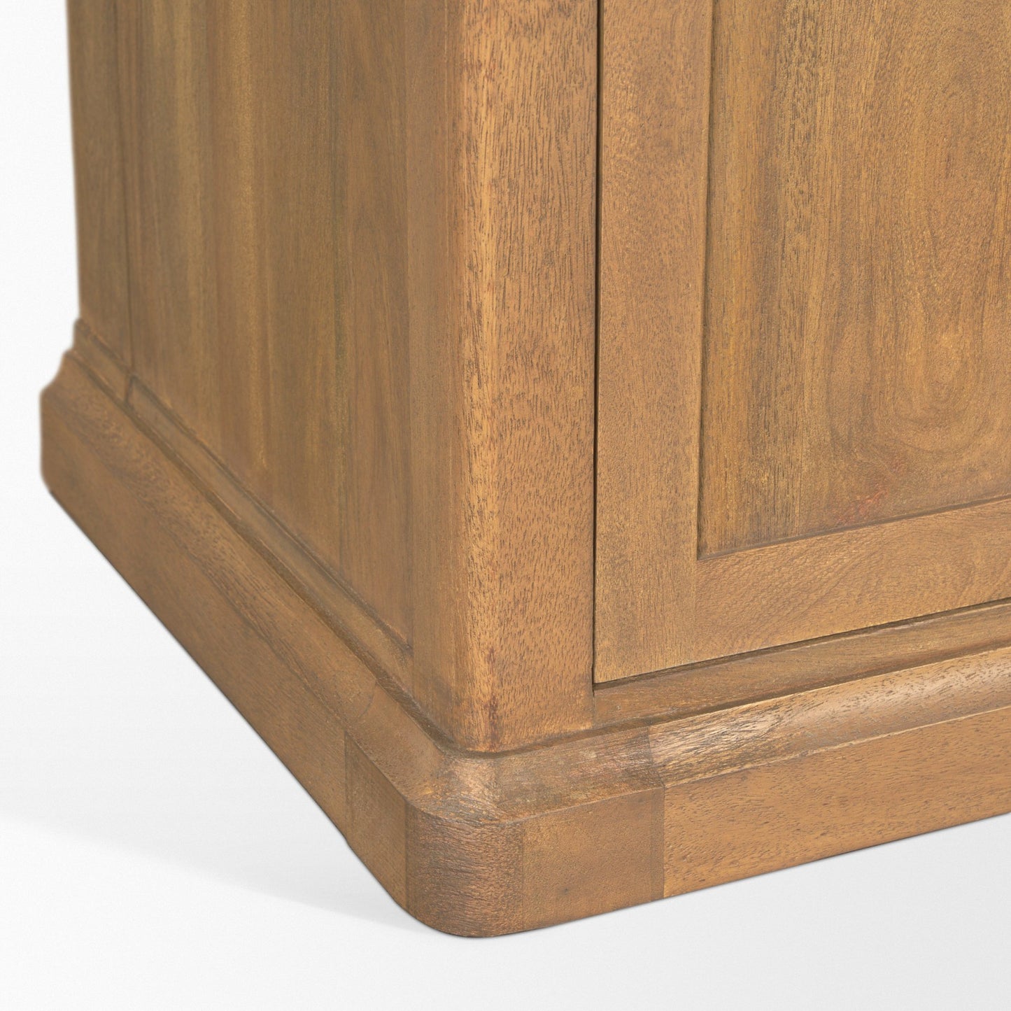 Baron 4-Door Light Brown Wood w/ Gunmetal Open Shelving Unit