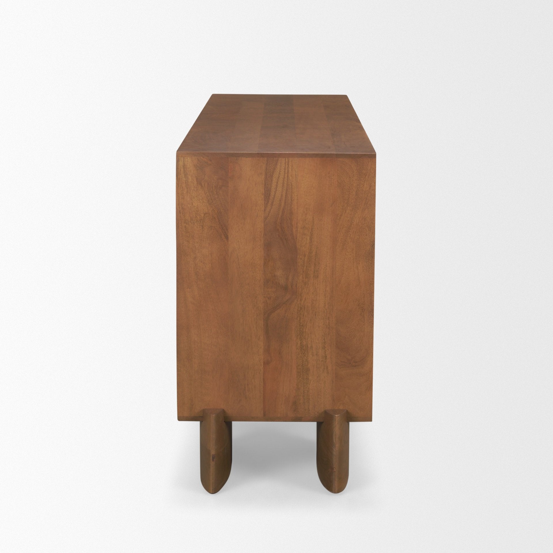 Jonan Medium Brown Wood w/ Dark Aged Brass 2 Door 3 Drawer Sideboard