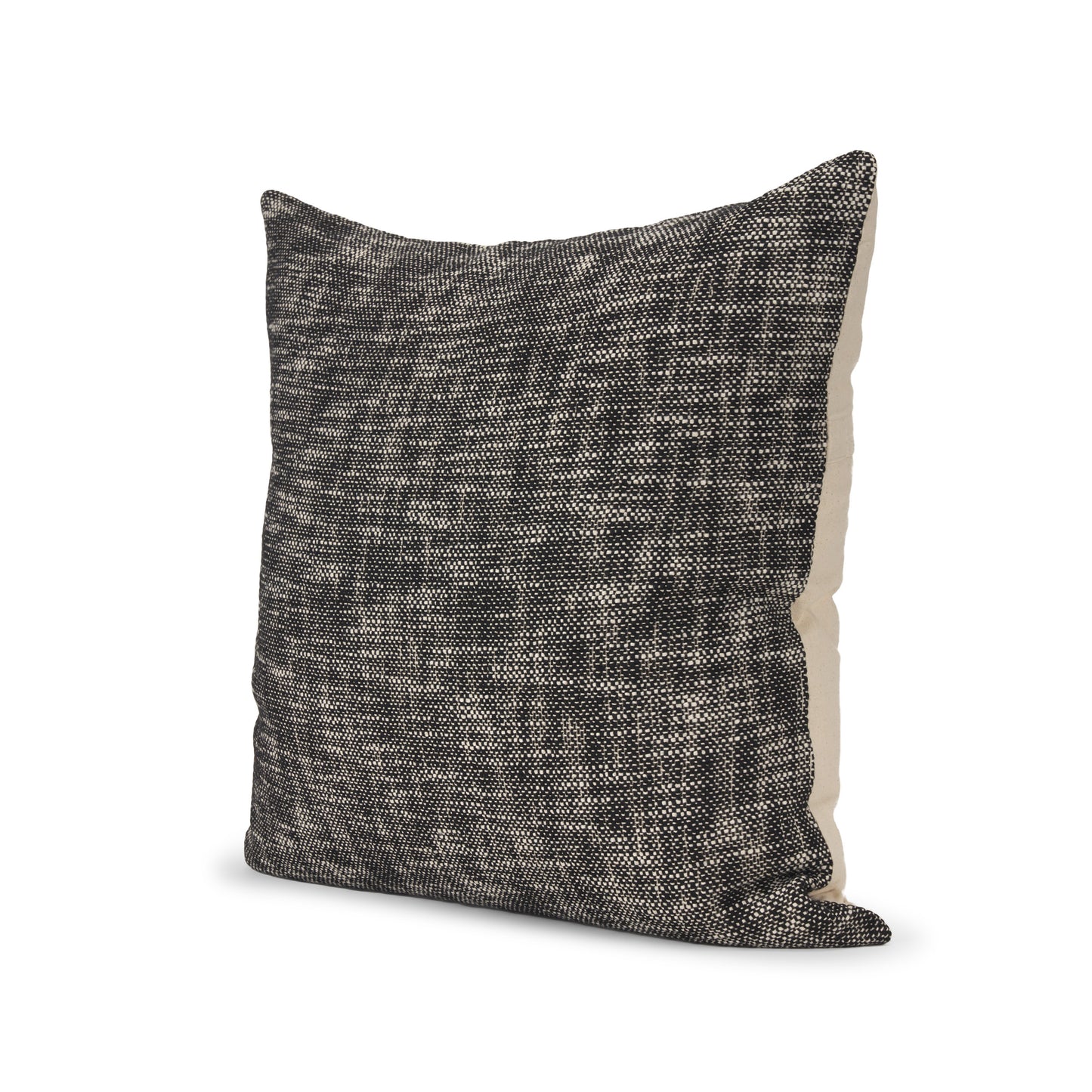Jalia Cream and Black Cotton Decorative Square Pillow Cover