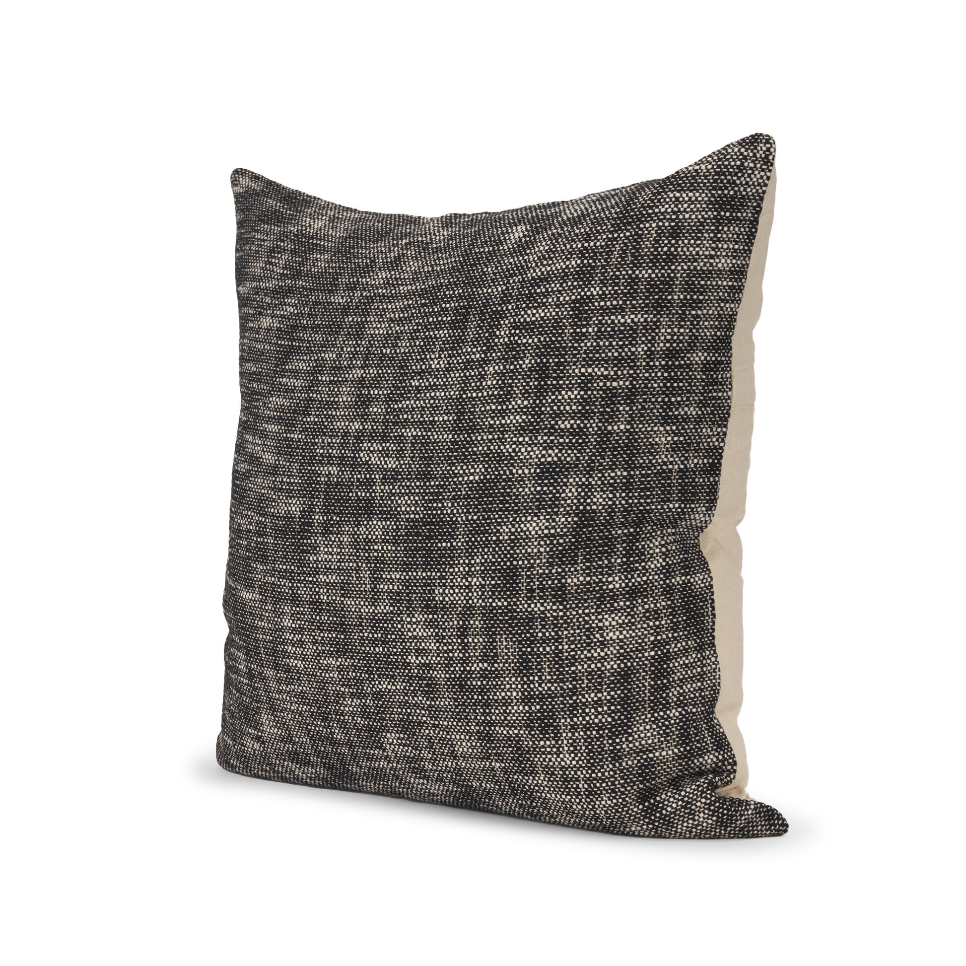 Jalia Cream and Black Cotton Decorative Square Pillow Cover