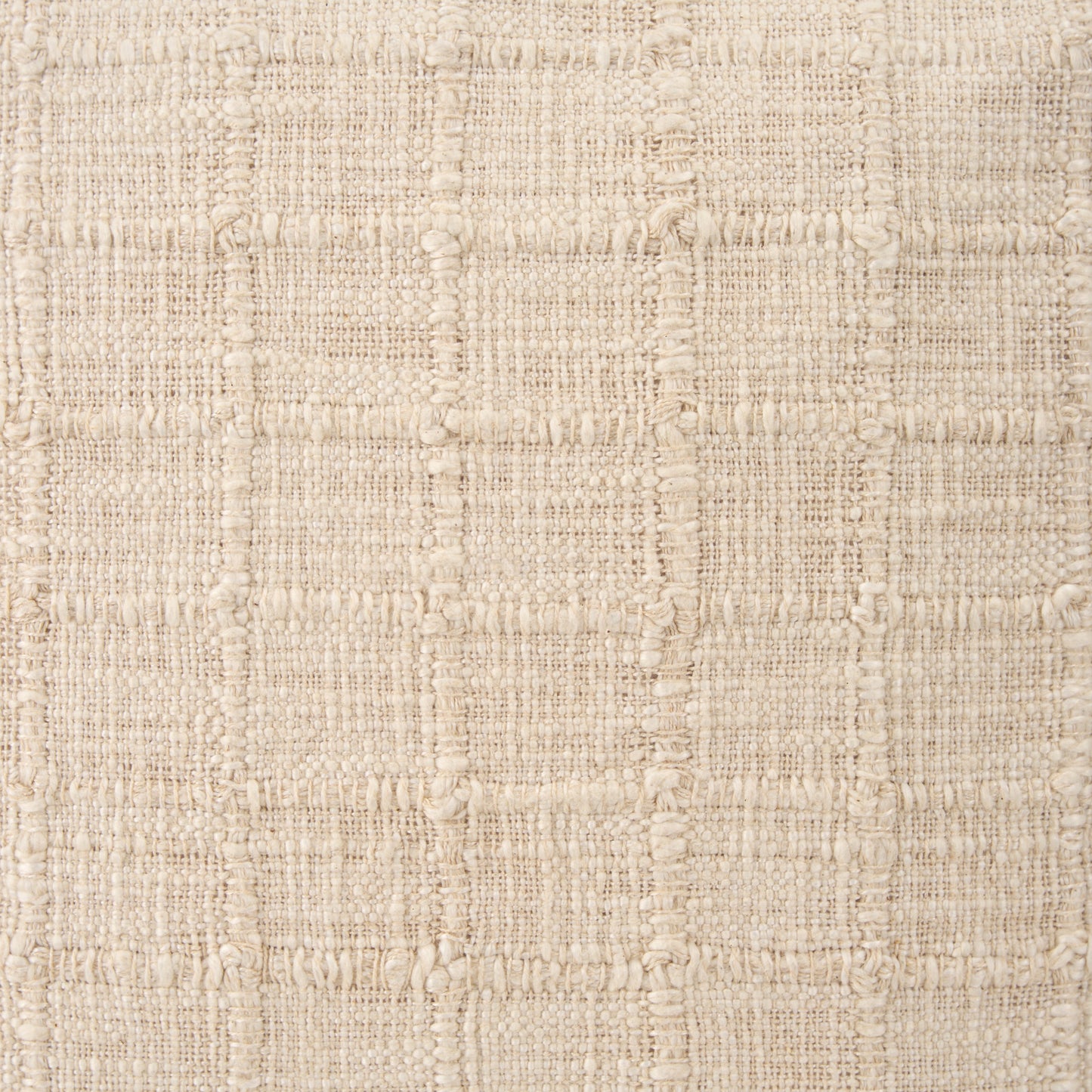 Jacory 22x22 Cream Checker Textured Decorative Square Pillow Cover