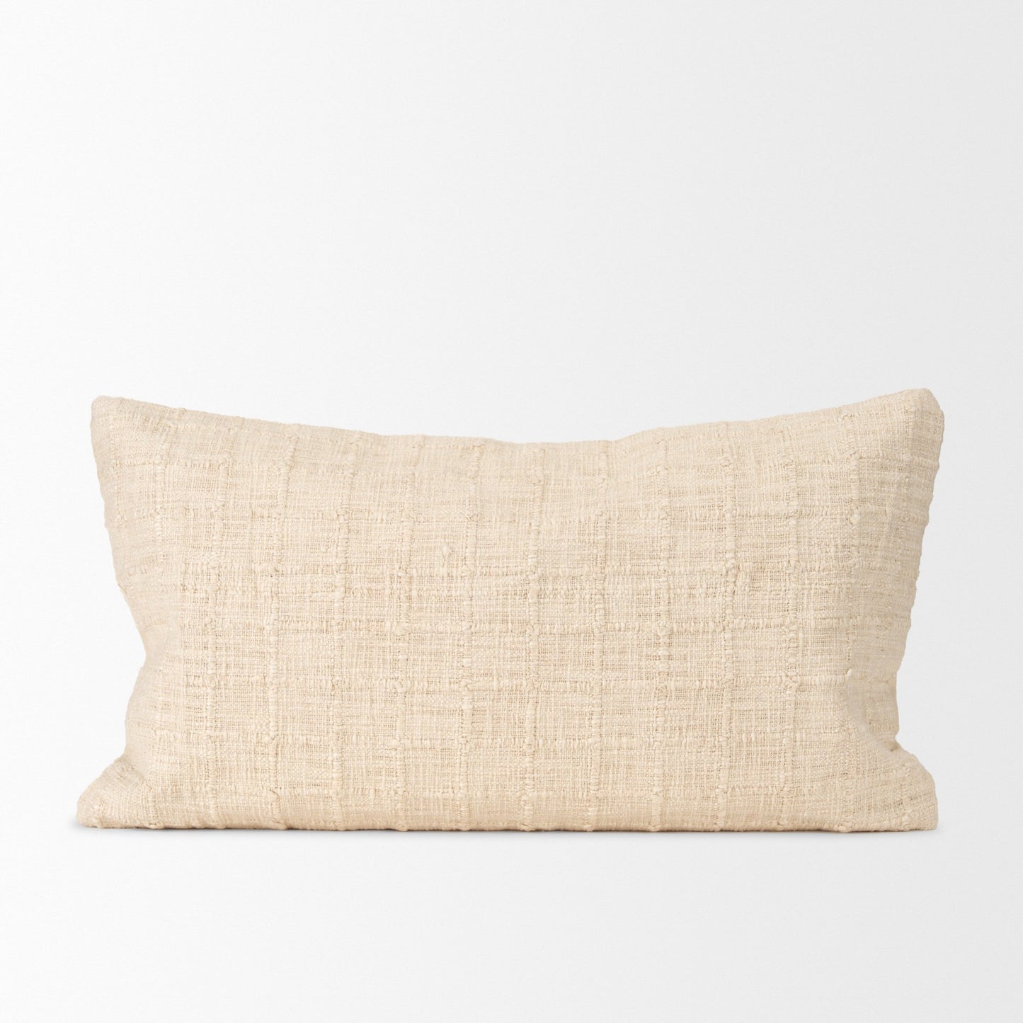 Jacory 14x26 Cream Checker Textured Lumbar Pillow Cover