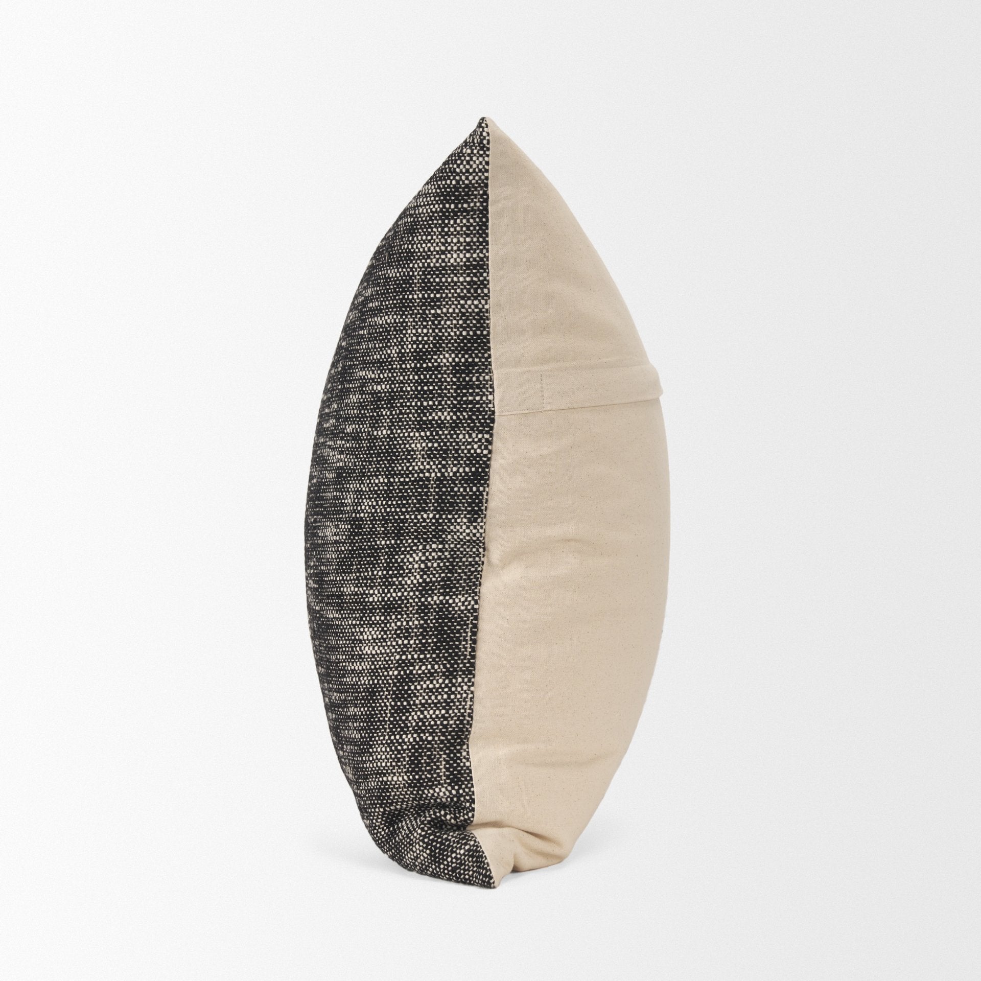 Jalia Cream and Black Cotton Decorative Square Pillow Cover