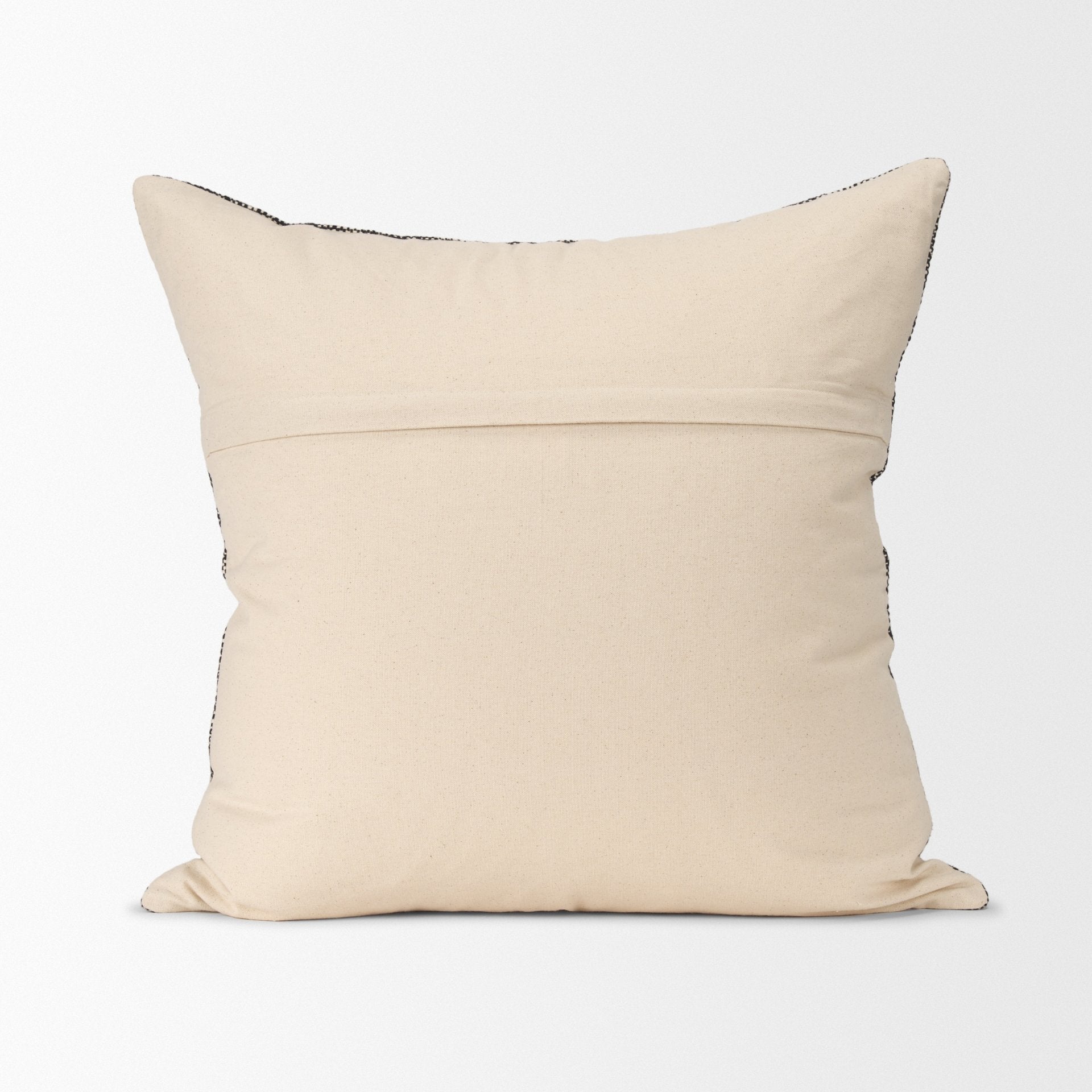 Jalia Cream and Black Cotton Decorative Square Pillow Cover