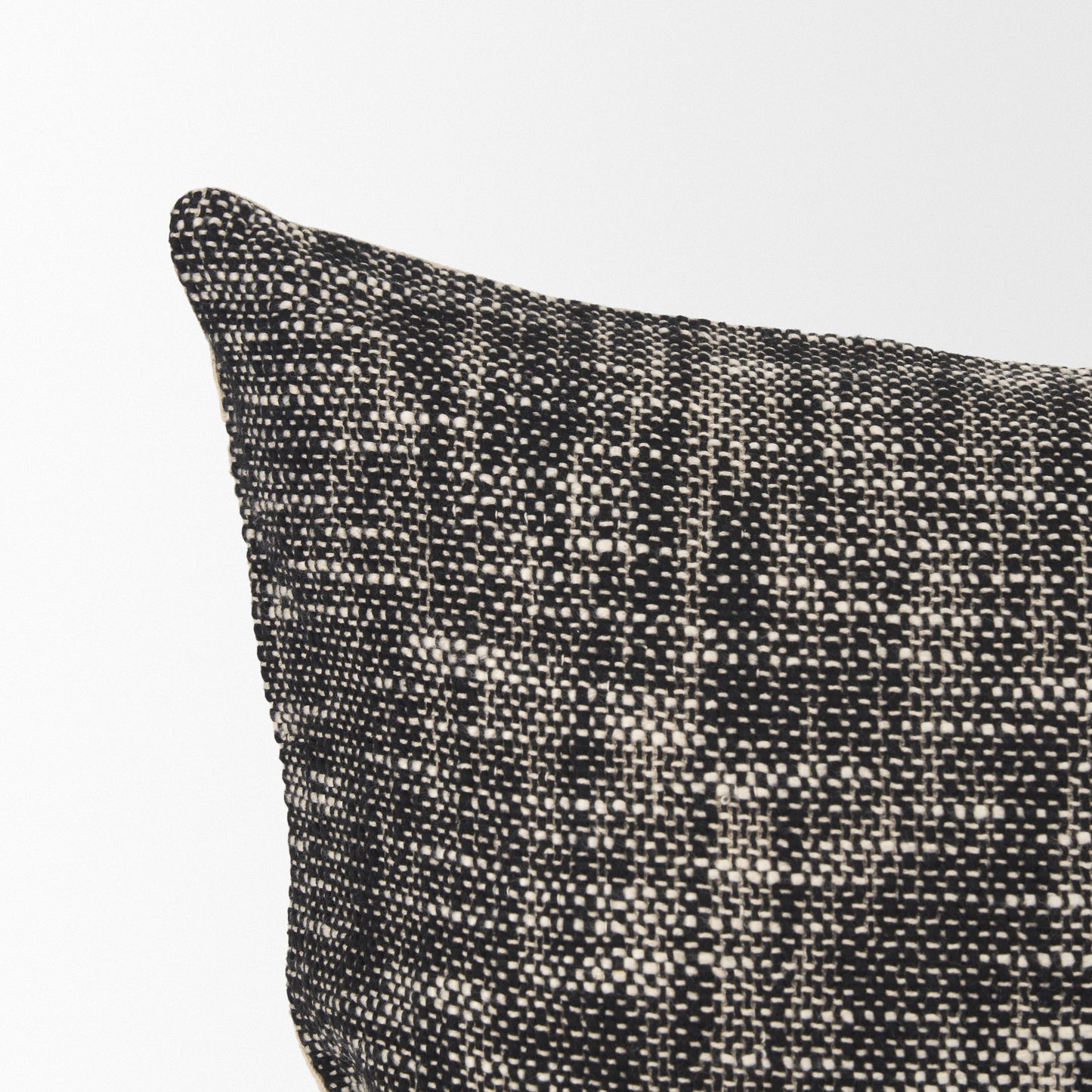 Jalia Cream and Black Cotton Decorative Square Pillow Cover