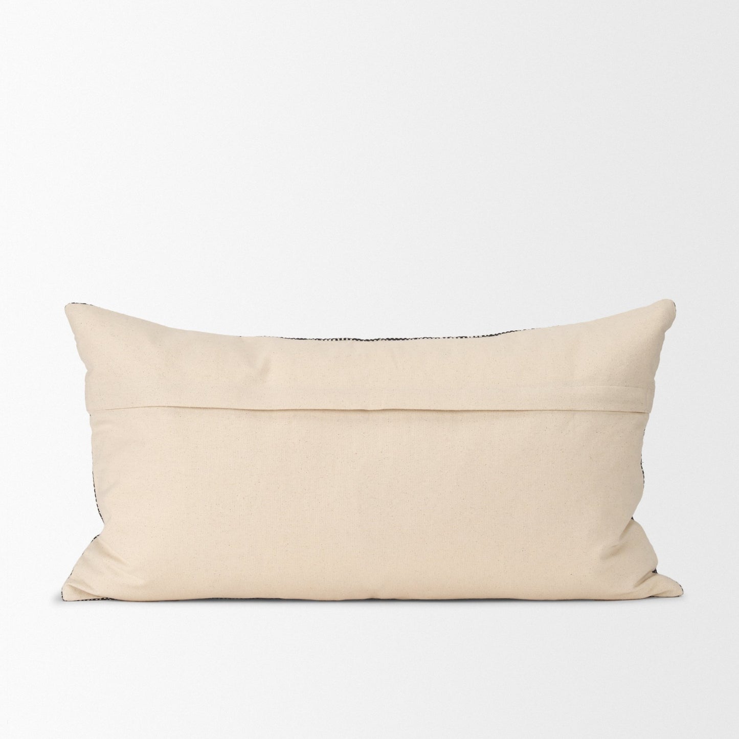 Jalia 14x26 Cream/Black Cotton Decorative Lumbar Pillow Cover