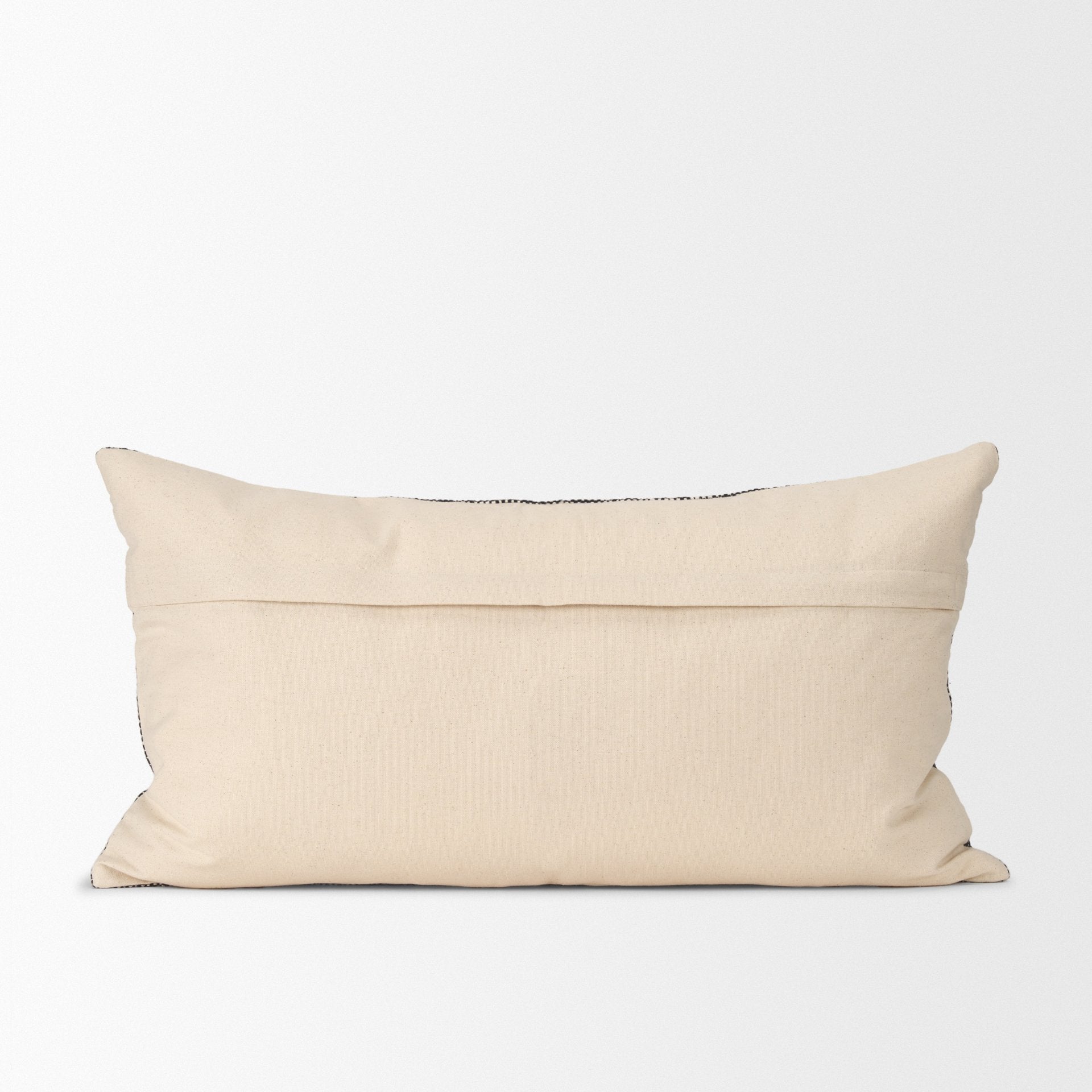 Jalia 14x26 Cream/Black Cotton Decorative Lumbar Pillow Cover