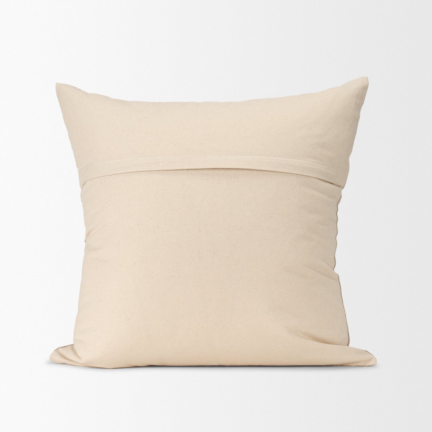 Jensen Beige and Gray Plaid Cotton-Linen Decorative Square Pillow Cover