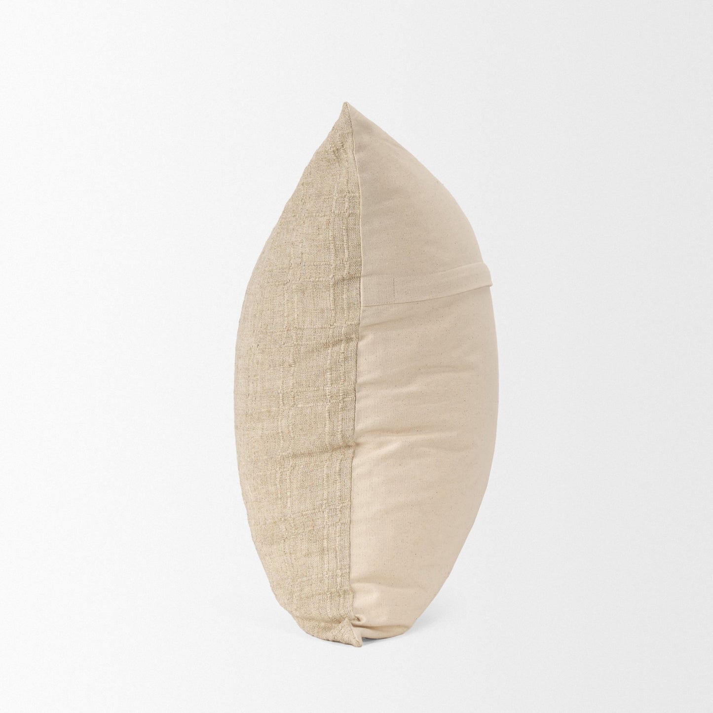 Jeren 22x22 Beige Cotton Linen Square Pillow Cover
