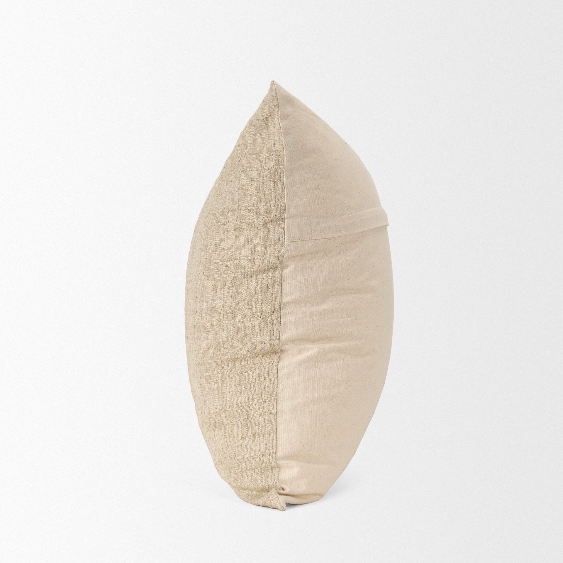 Jeren 22x22 Beige Cotton Linen Square Pillow Cover