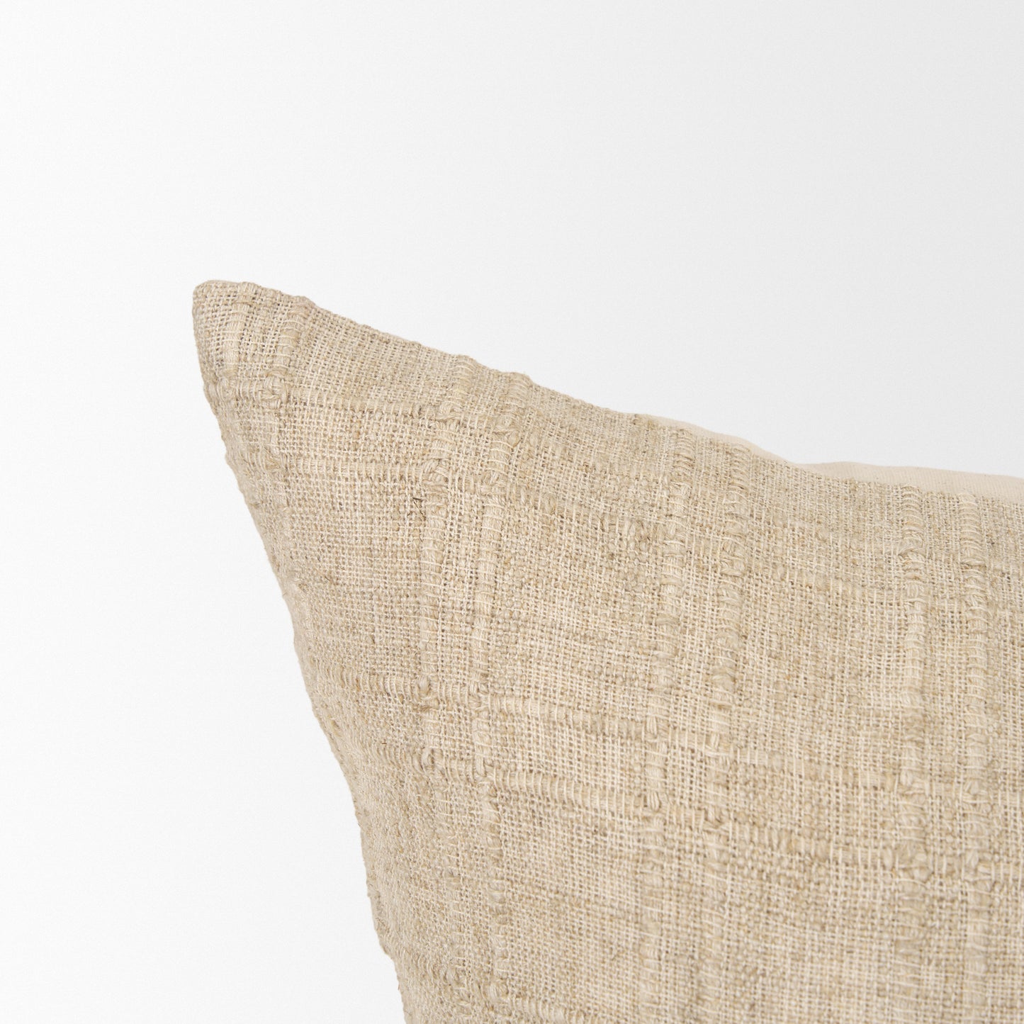 Jeren 22x22 Beige Cotton Linen Square Pillow Cover
