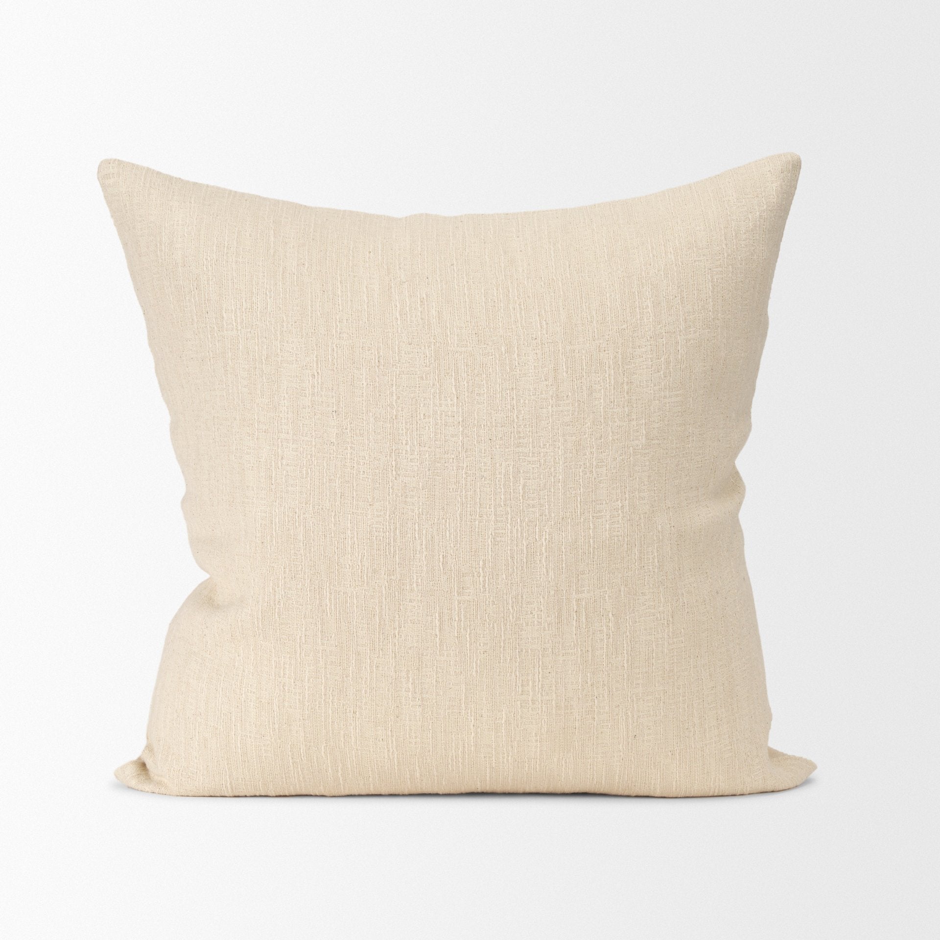 Jenner 22x22 Cream Cotton Linen Blend Square Pillow Cover
