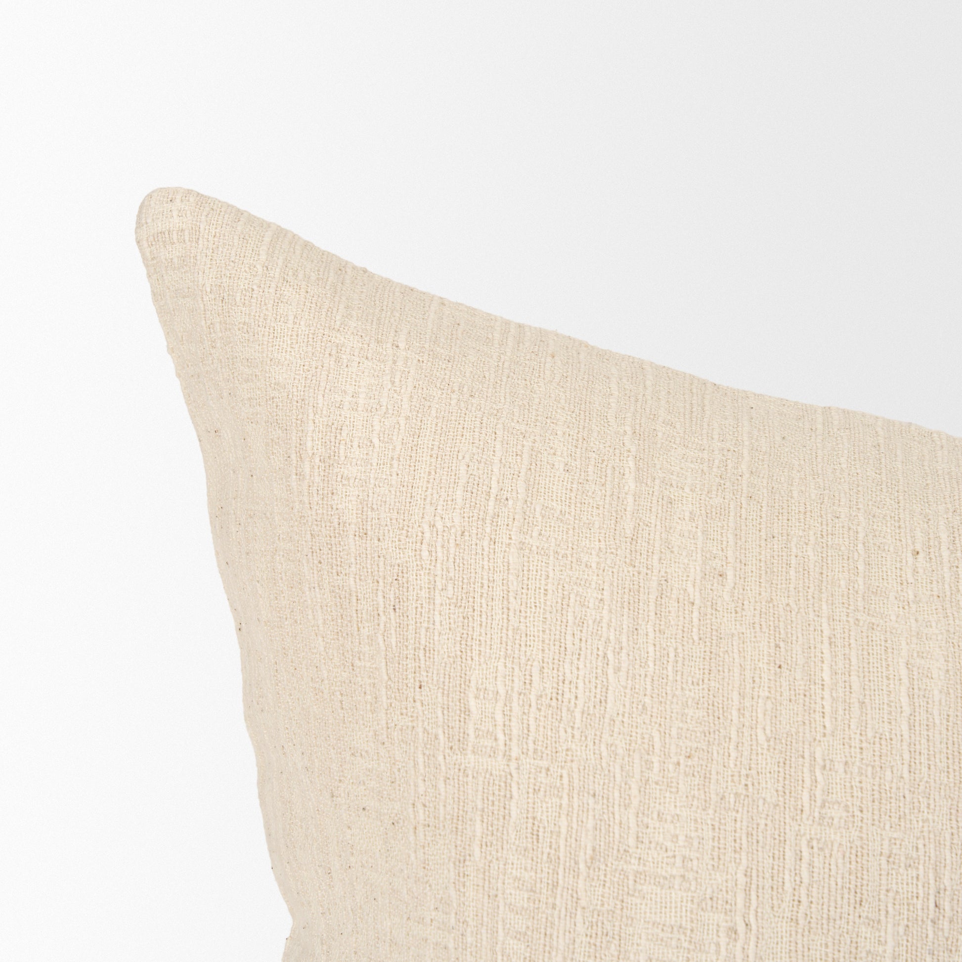 Jenner 22x22 Cream Cotton Linen Blend Square Pillow Cover