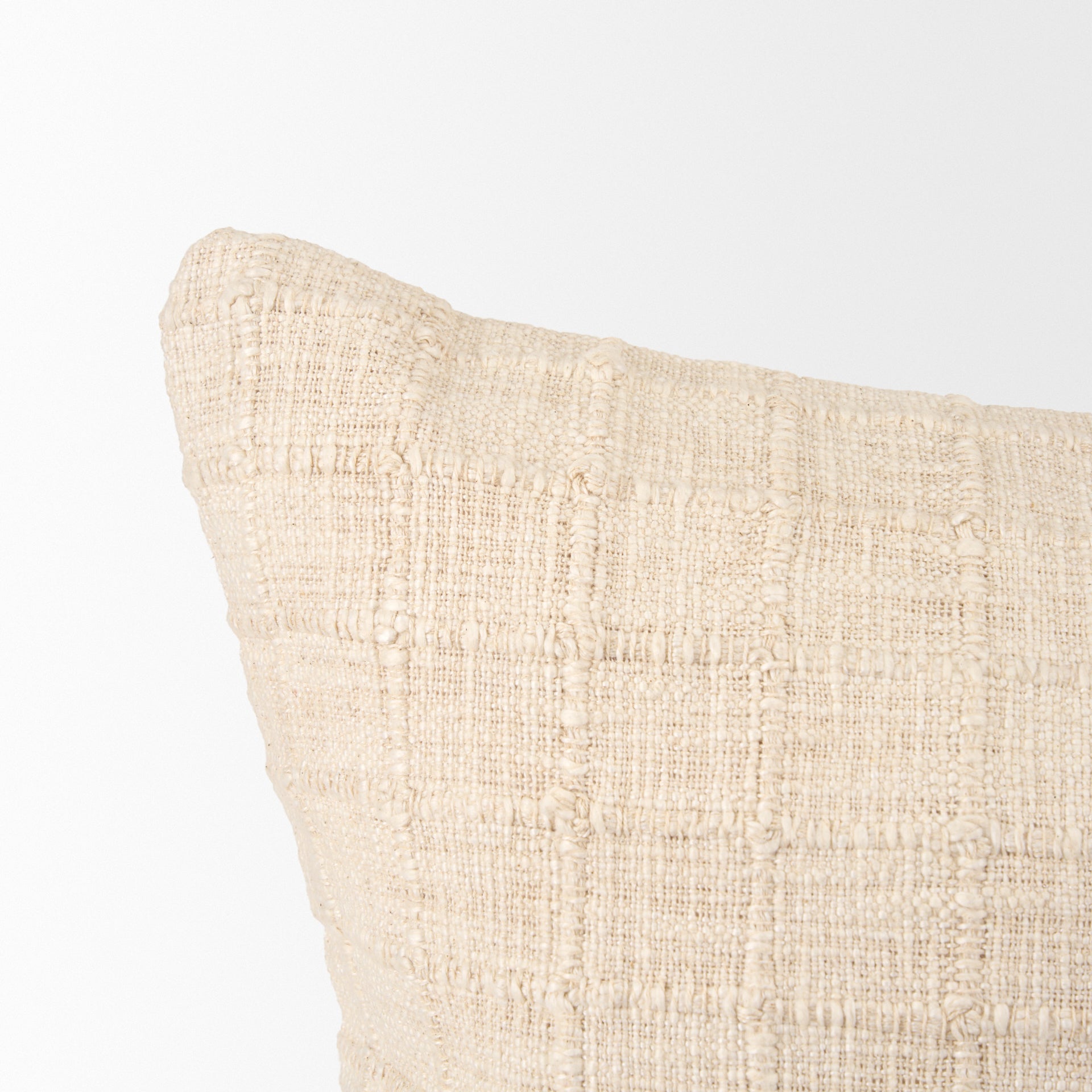 Jacory 14x26 Cream Checker Textured Lumbar Pillow Cover