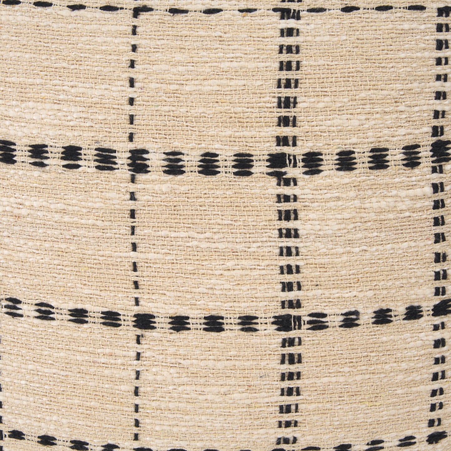 Jaela 14x26 Beige and Black Striped Lumbar Pillow Cover w/Filler