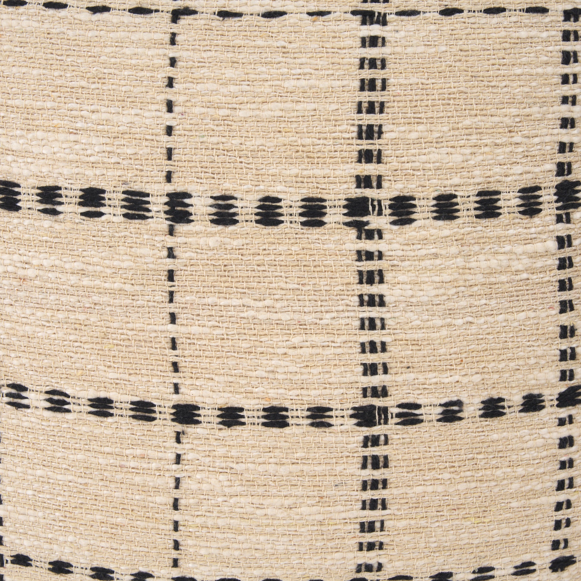 Jaela 14x26 Beige and Black Striped Lumbar Pillow Cover w/Filler