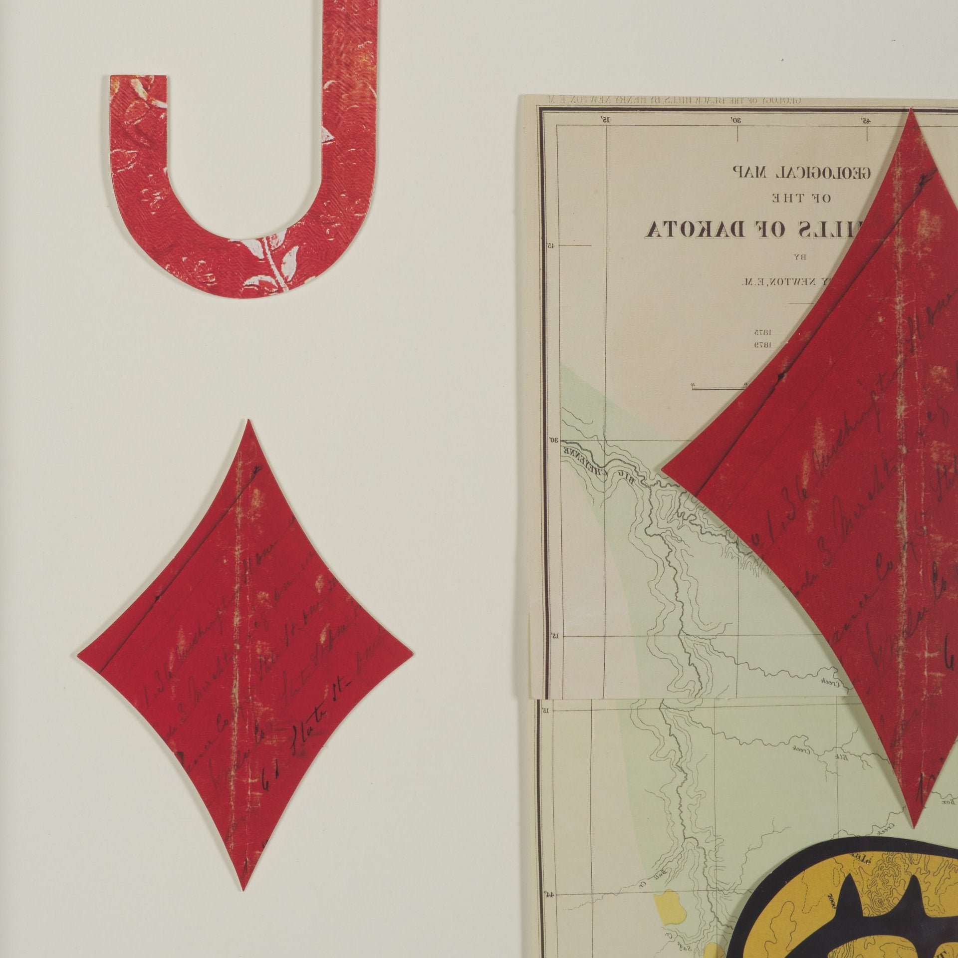 Jack of Diamonds Playing Card a Paper Mosaic Collage Framed Art under Glass