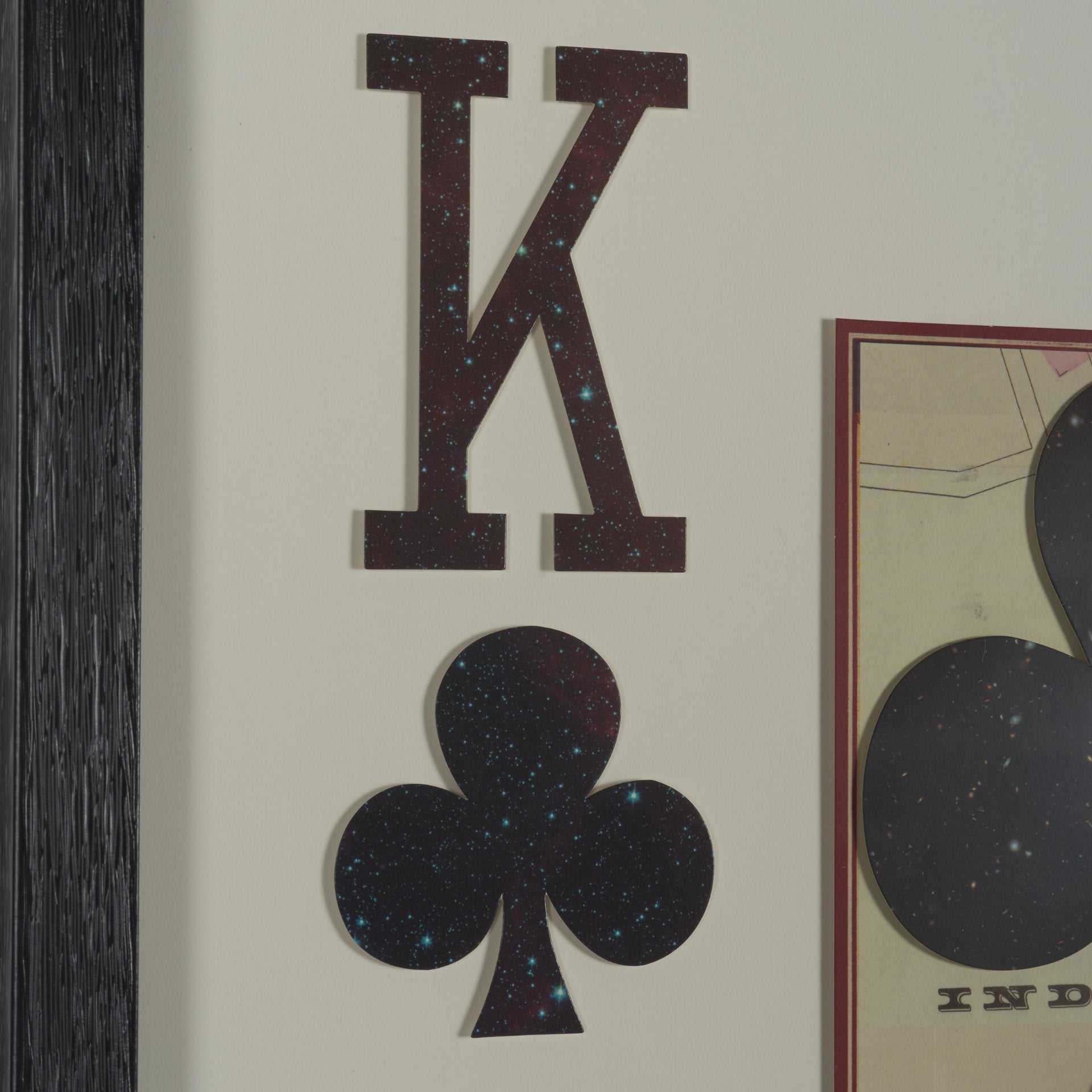 King of Clubs Playing Card a Paper Mosaic Collage Framed Art under Glass