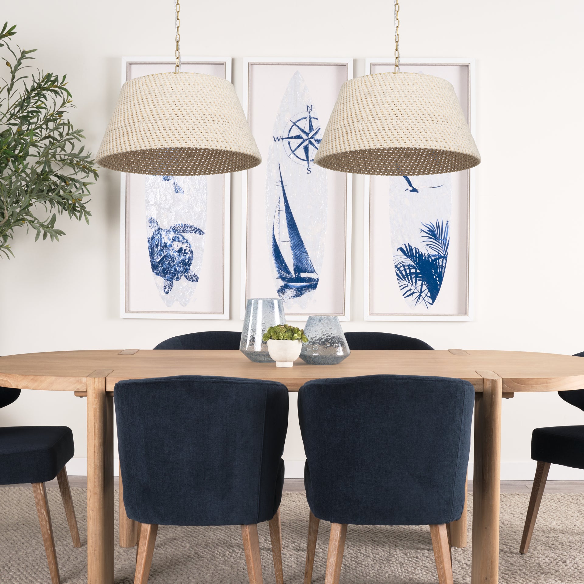 Tosha Pendant Cotton Rope | Drum Shade - pendant-light