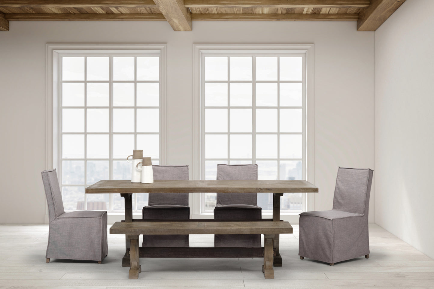 Elbert Dining Chair Gray Fabric | Side Chair - dining-chairs