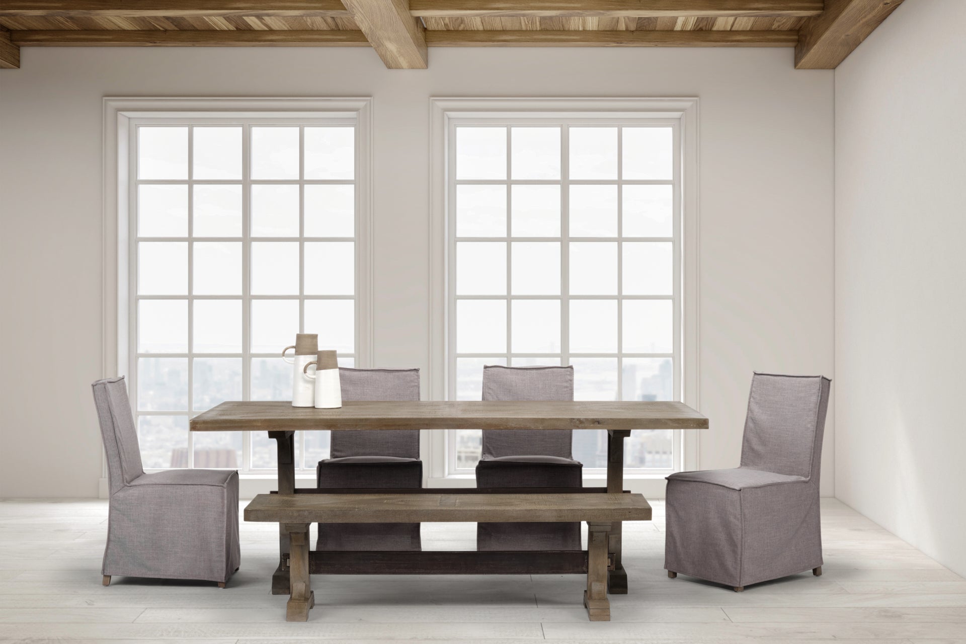 Elbert Dining Chair Gray Fabric | Side Chair - dining-chairs