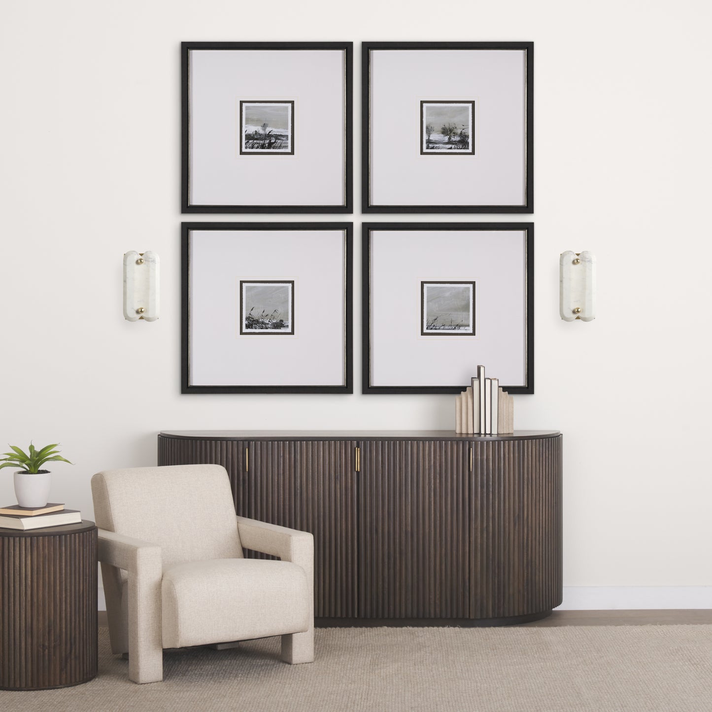 Stein 5L x 6W Gold W/ White Marble Shade Wall Sconce