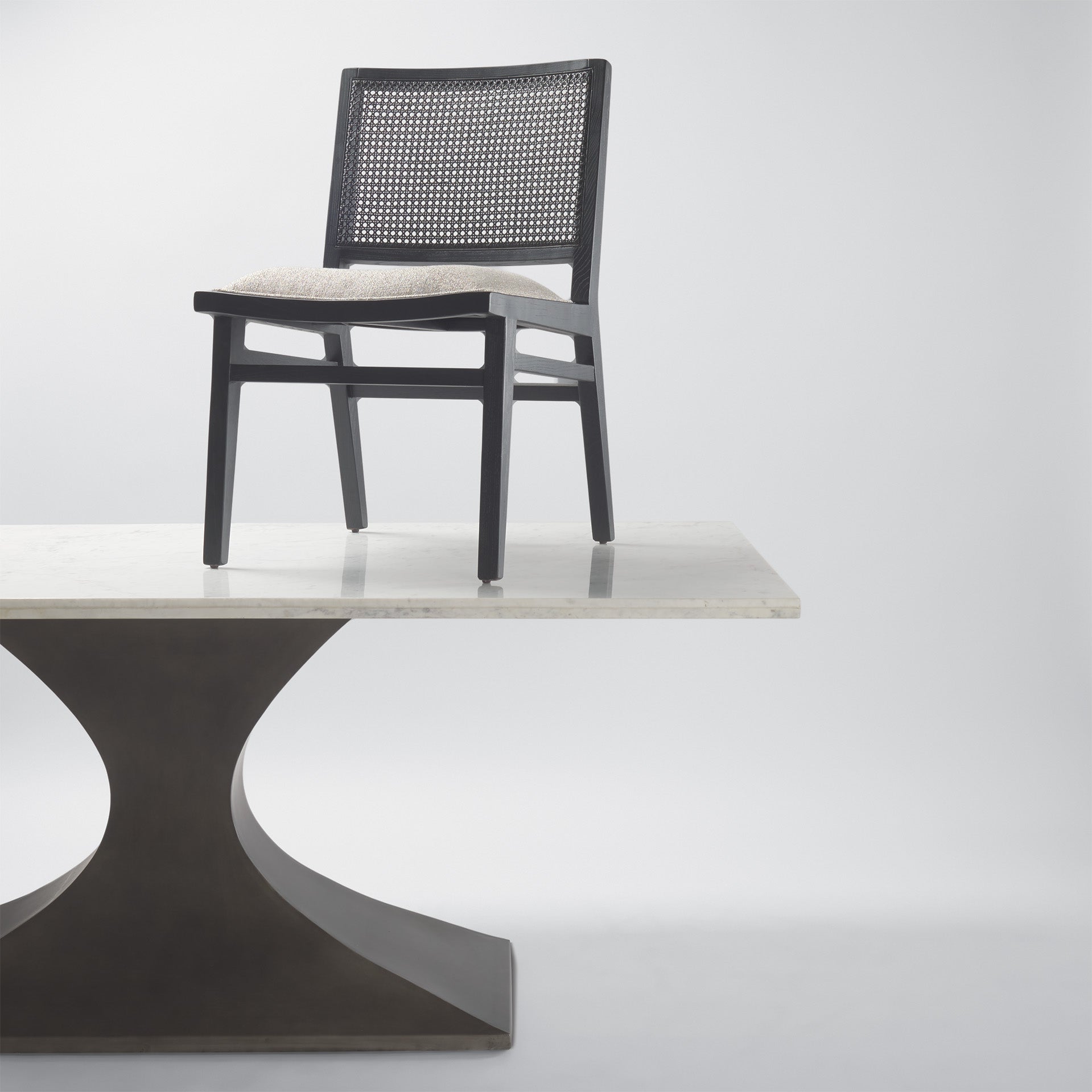 Wynn Dining Chair Beige Fabric | Black Wood - dining-chairs