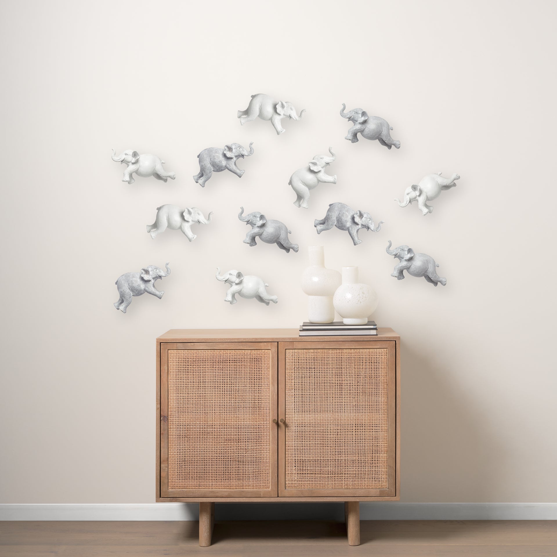 Maynard I  Set of 2 Grey Elephant Wall Decorations