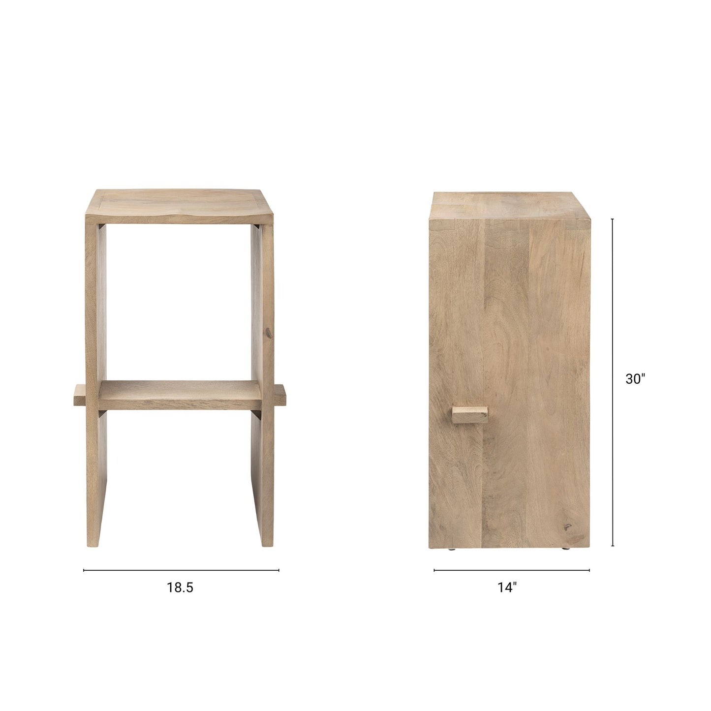 Aida Wood Seat Bar Counter Stool Light Brown | Bar - bar-stools