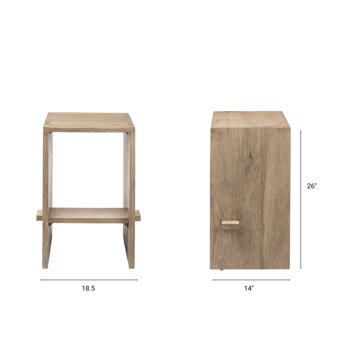 Aida Wood Seat Bar Counter Stool Light Brown | Counter - bar-stools