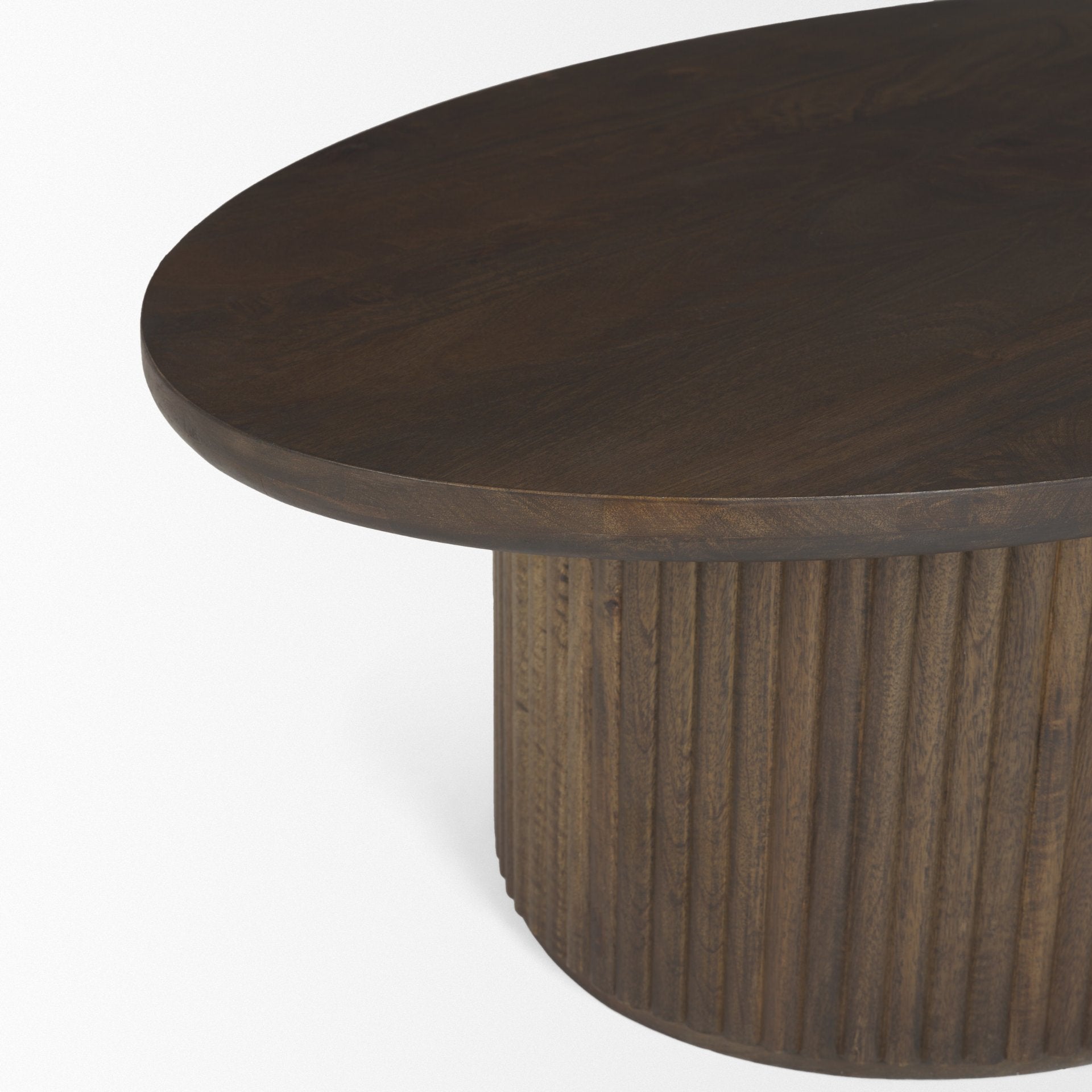 Terra Oval Coffee Table Dark Brown Wood - coffee-tables