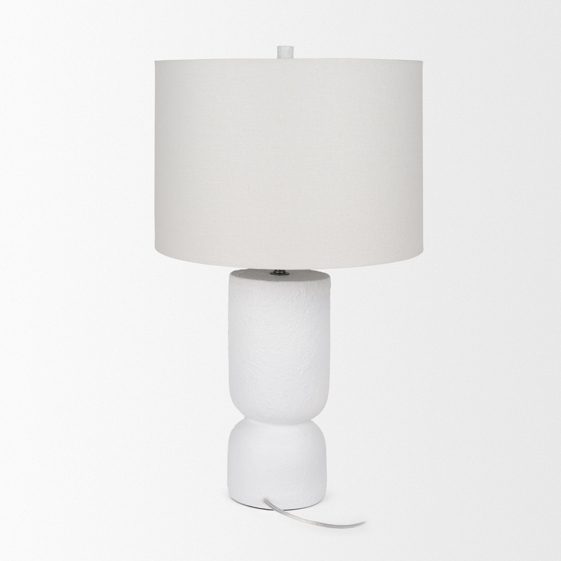 Everly Table Lamp White Cement | White Shade - table-lamps