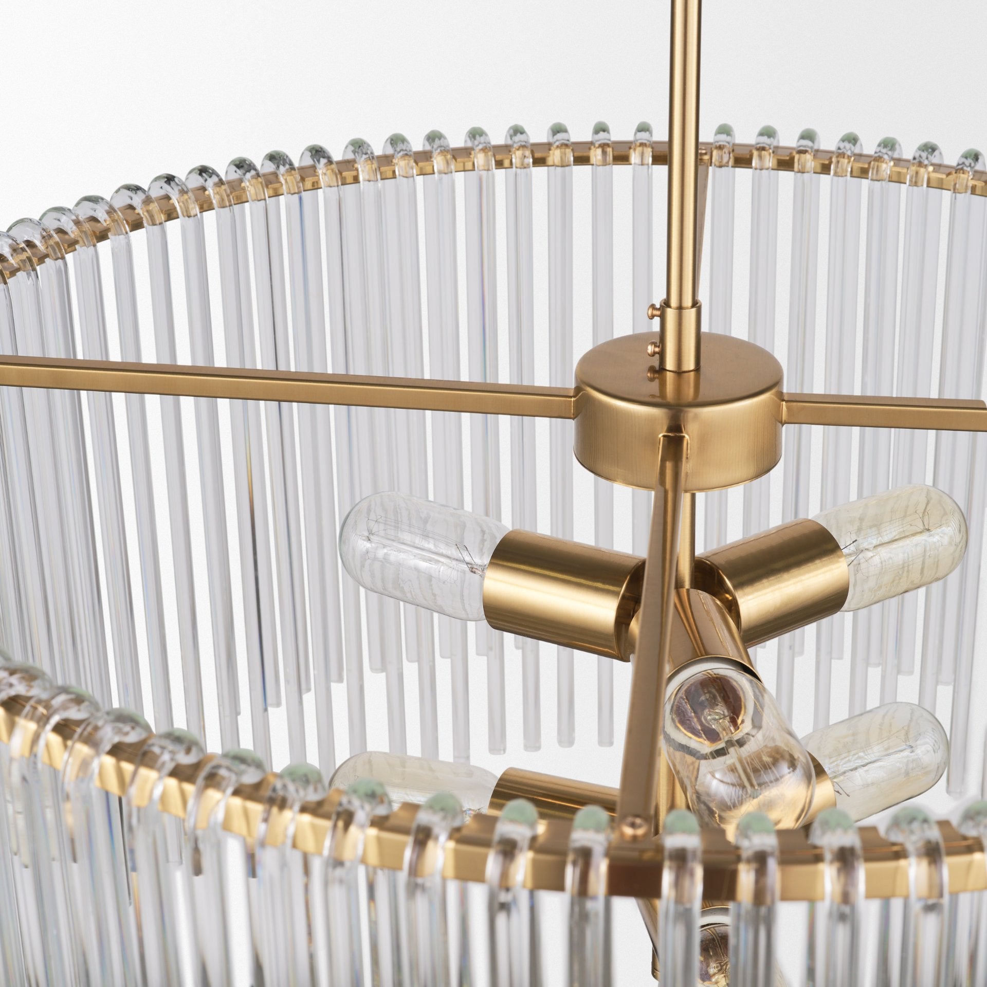 Elsa Chandelier Gold Metal | Frosted Glass - chandeliers