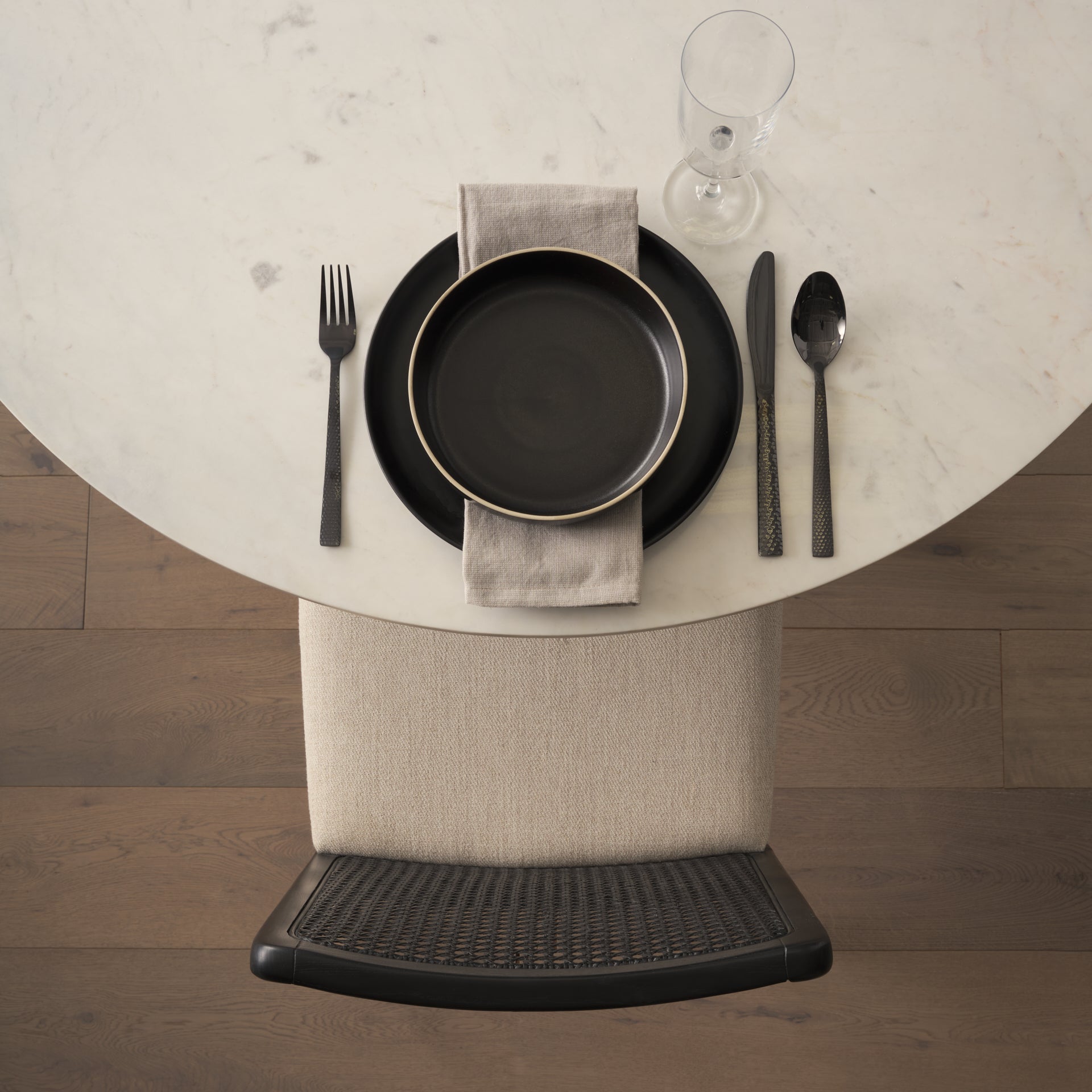Clara Dining Chair Cream Fabric |Black Wood (Side Chair) - dining-chairs
