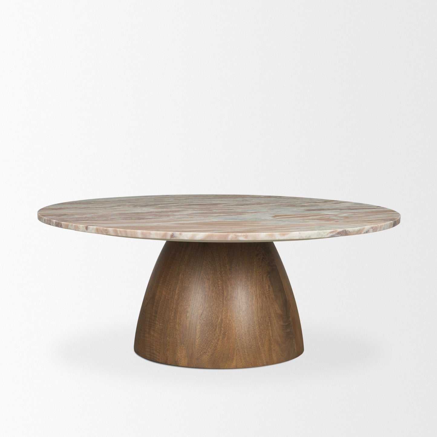 Allyson Coffee Table Pink Marble | Brown Wood - coffee-tables