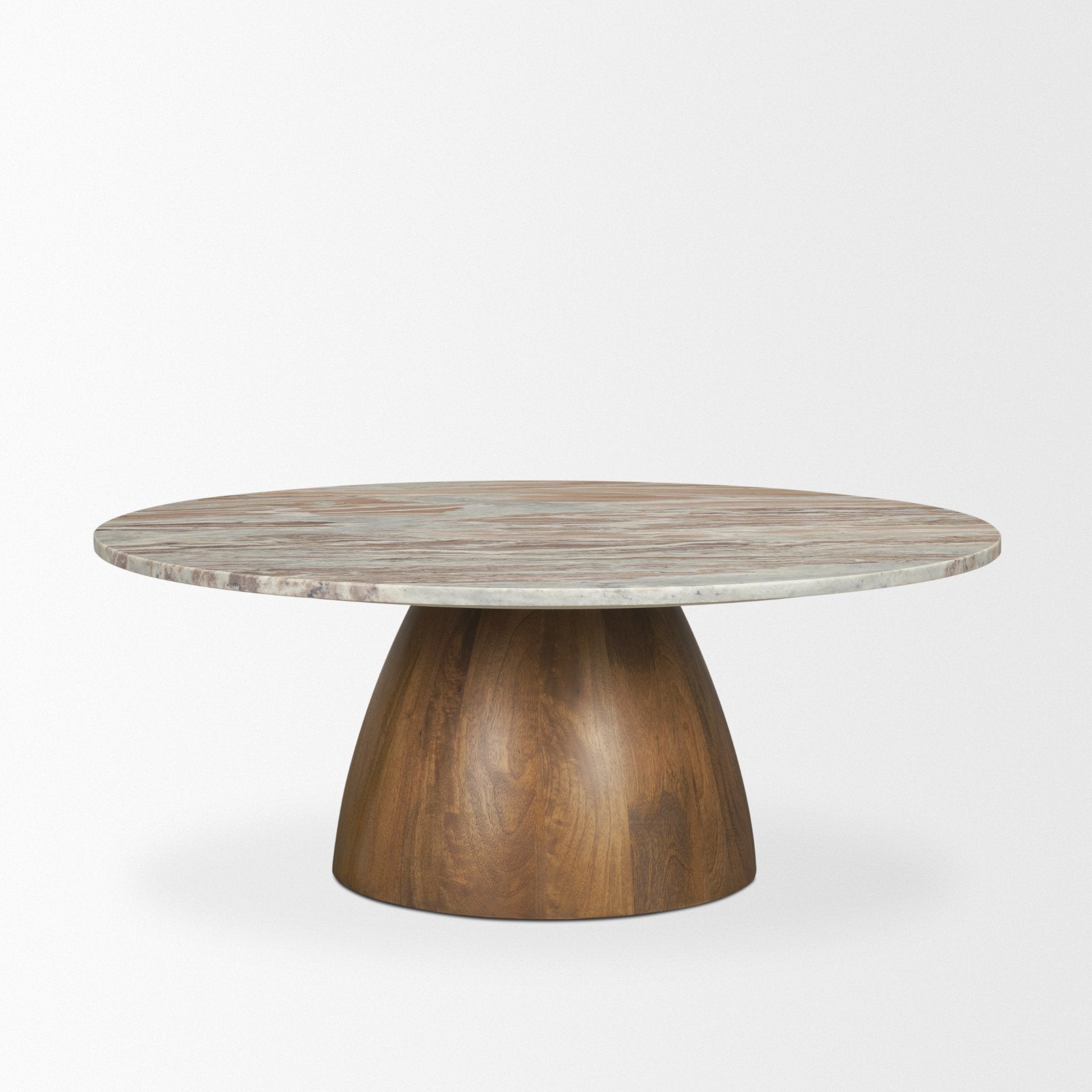 Allyson Coffee Table Pink Marble | Brown Wood - coffee-tables