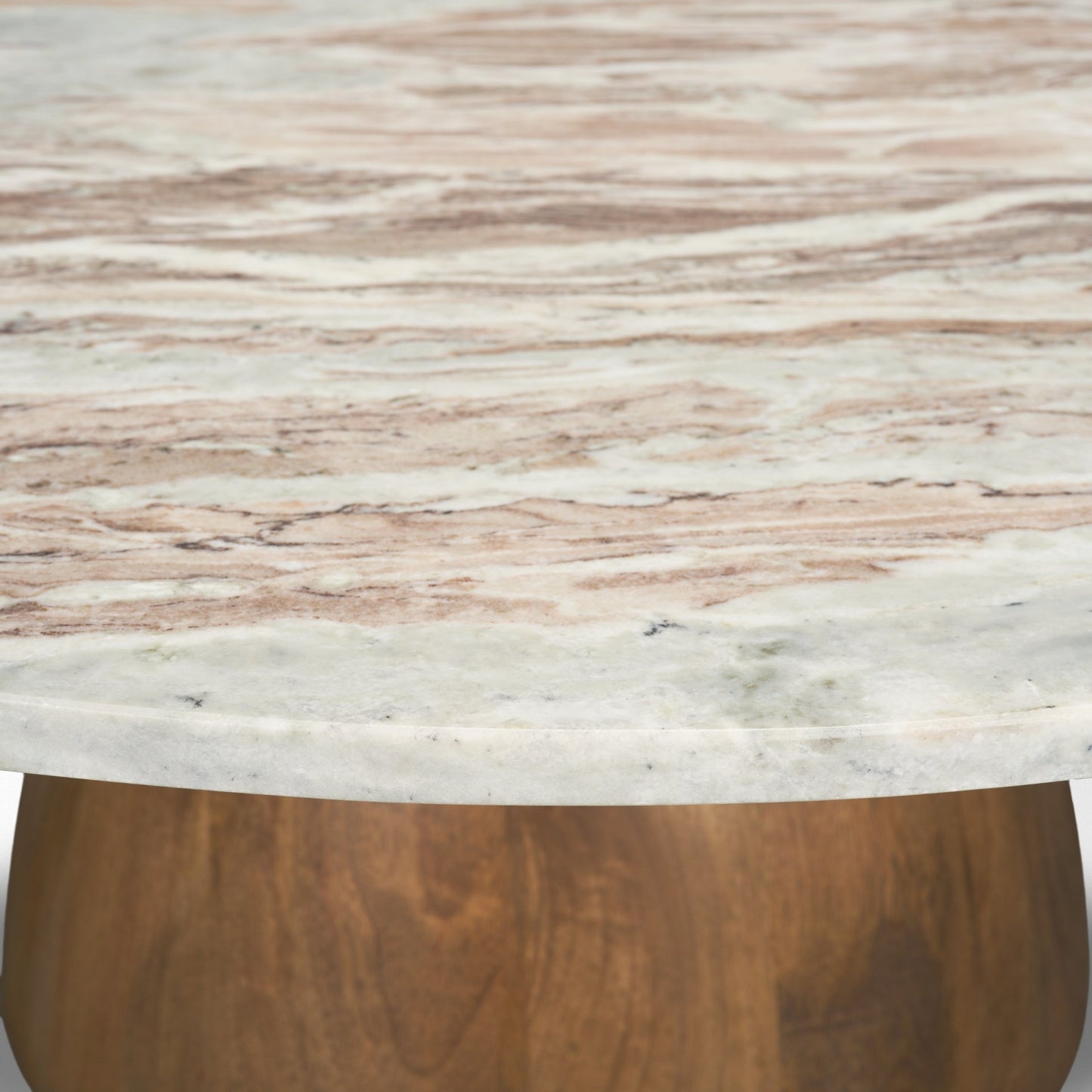 Allyson Coffee Table Pink Marble | Brown Wood - coffee-tables