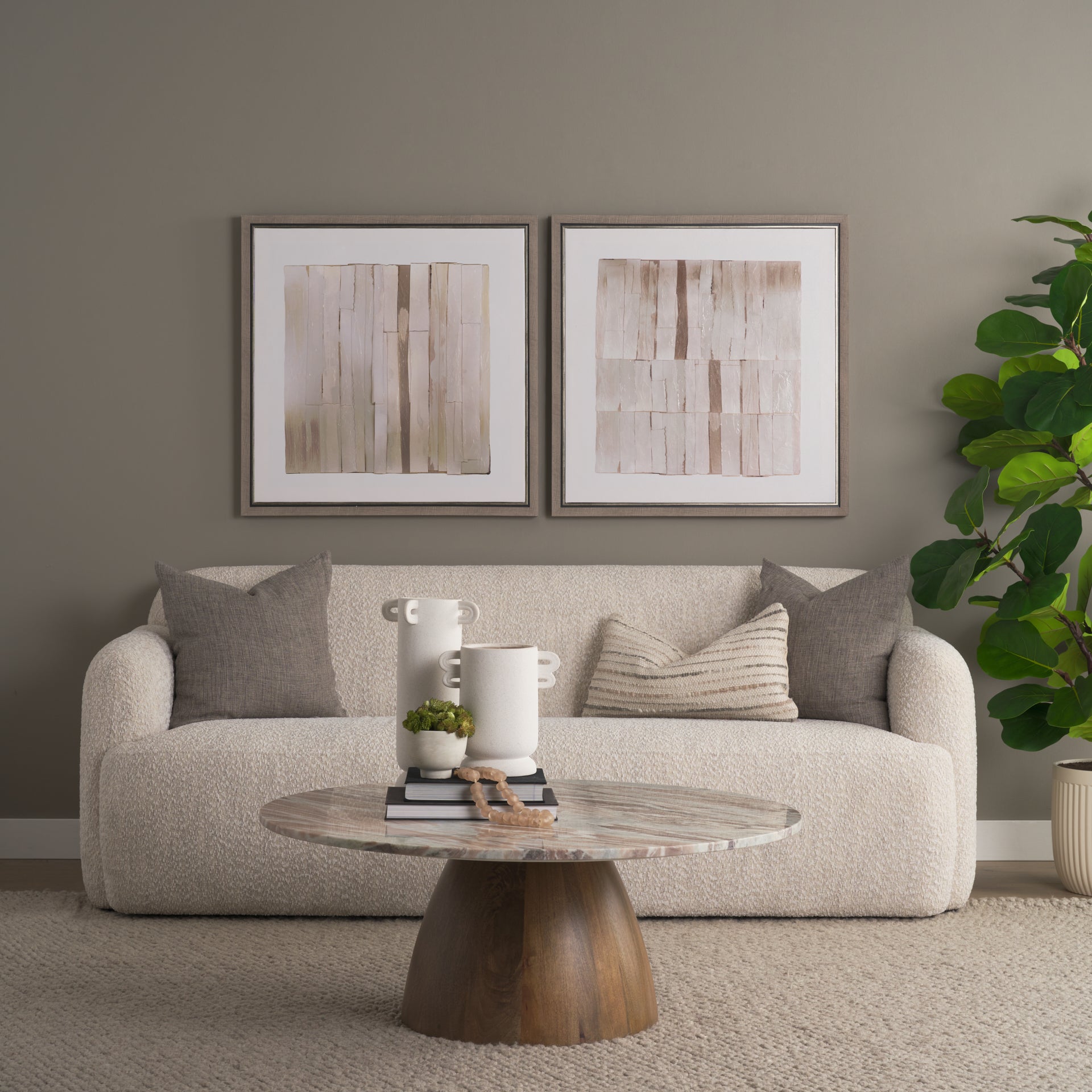 Allyson Coffee Table Pink Marble | Brown Wood - coffee-tables