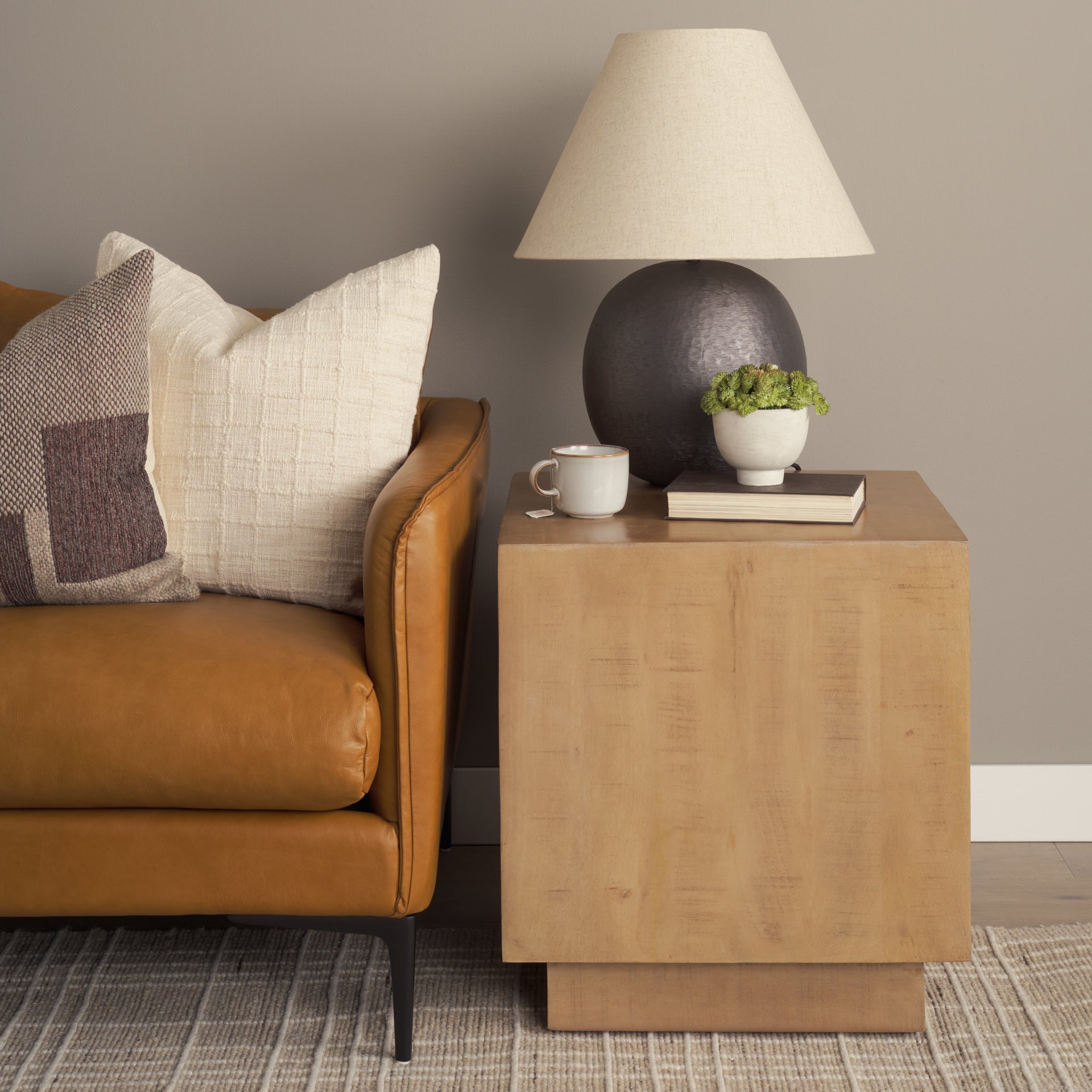 Hayden End Side Table Light Brown Wood | 11’’ Square - end-and-side-tables