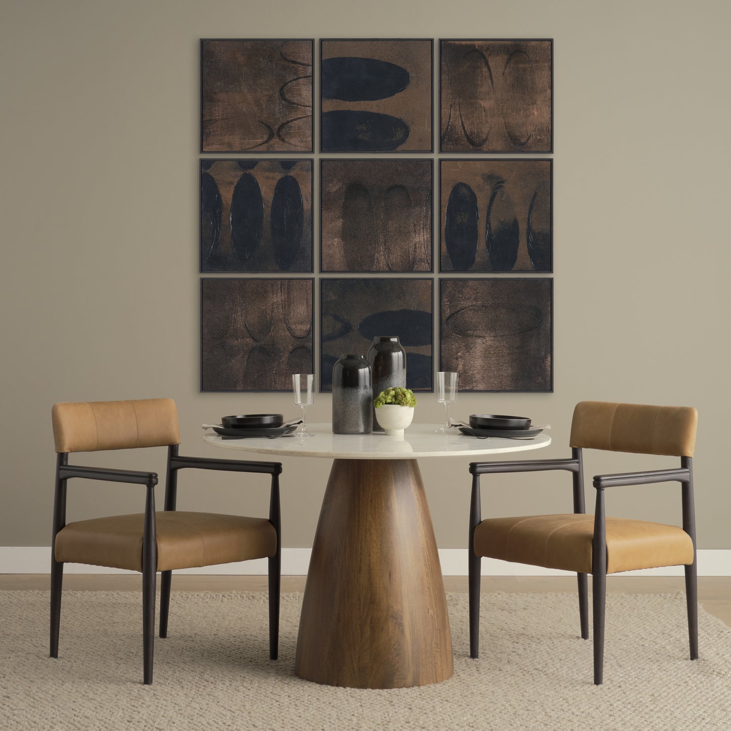 Toni Leather Dining Chair Dark Brown Wood | Leather - dining-chairs